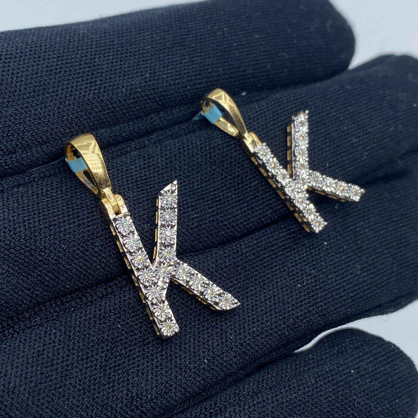 14k Single Stone Initial K Pendant