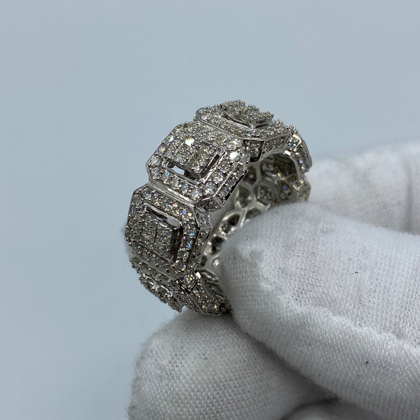 14K Eternity Square Diamond Baguette Ring