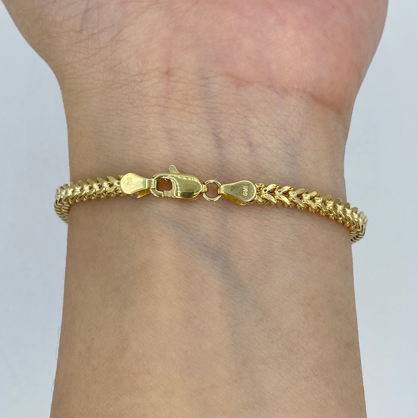 10K Box Chain Link Anklet 10"