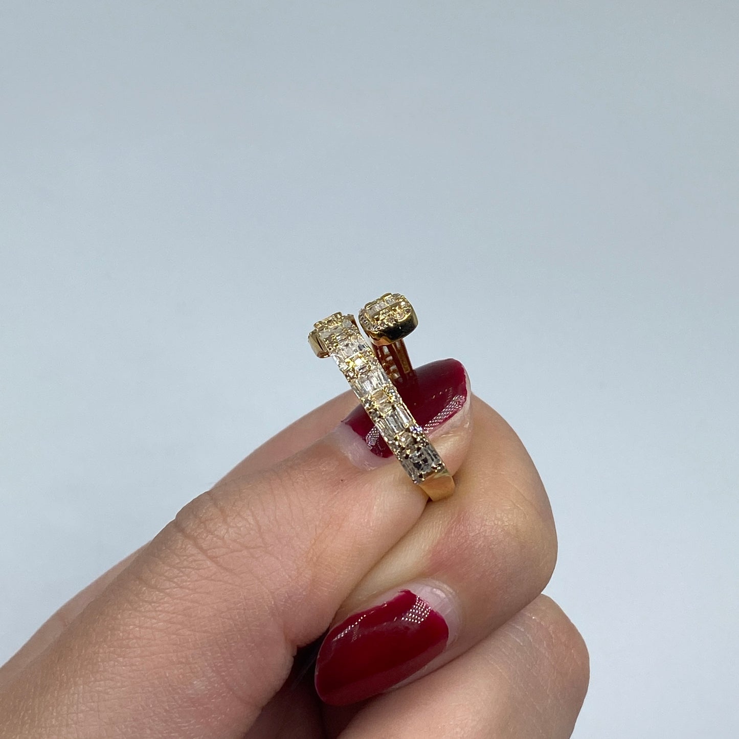 14K Regal Bangle Diamond Baguette Ring