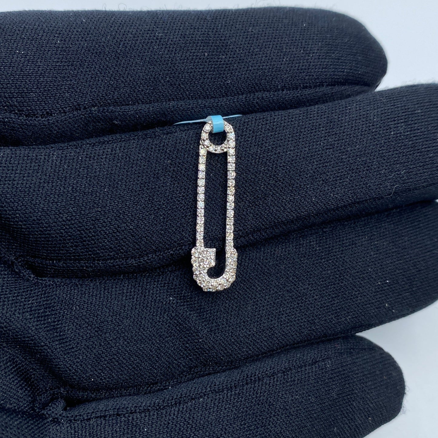 14K Iced Paper clip Pendant