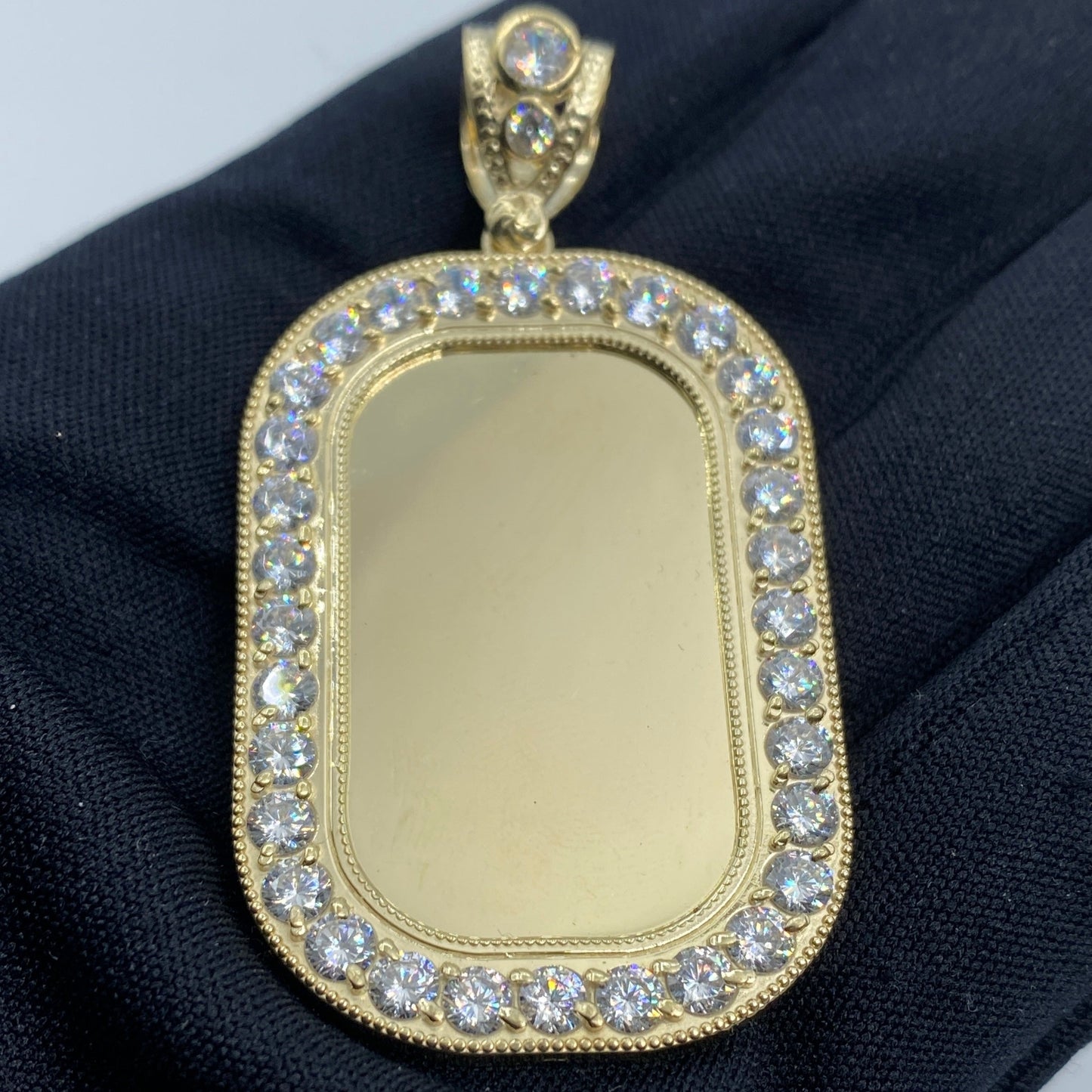 10K Rounded Rectangle Picture Photo Pendant