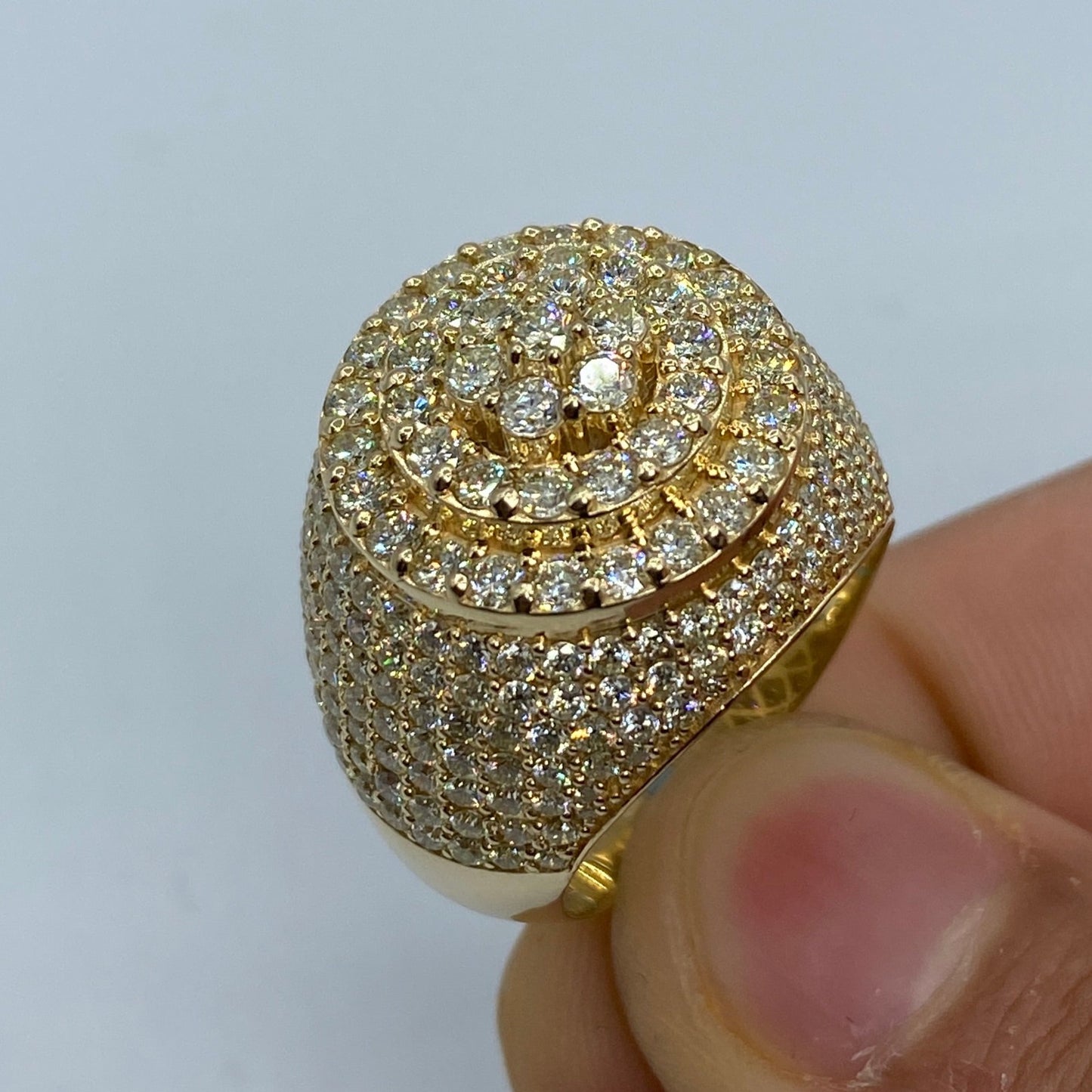 14K Dome Cake Diamond Ring