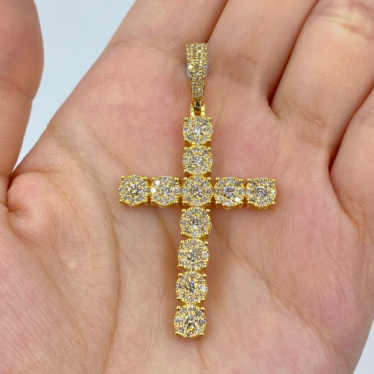 14K Cross Diamond Pendant