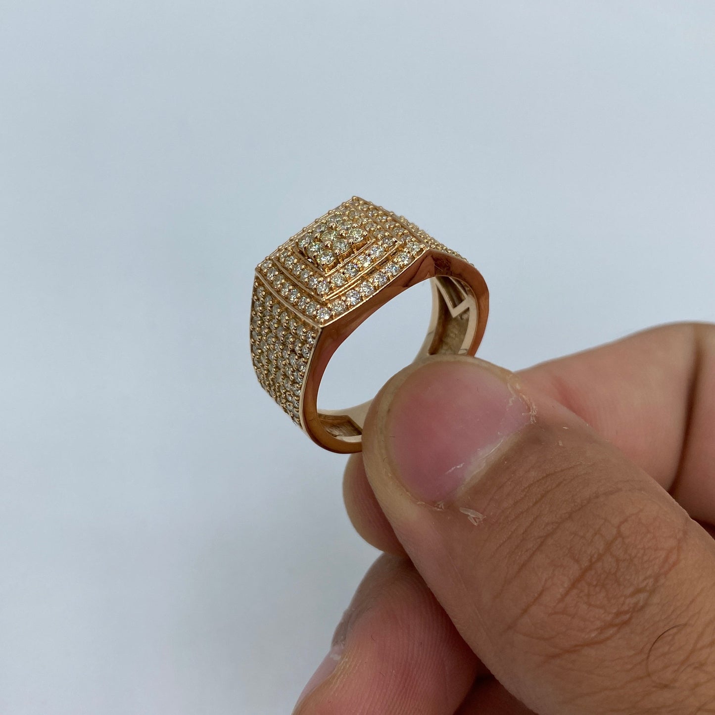 14K Rose Square Diamond Ring