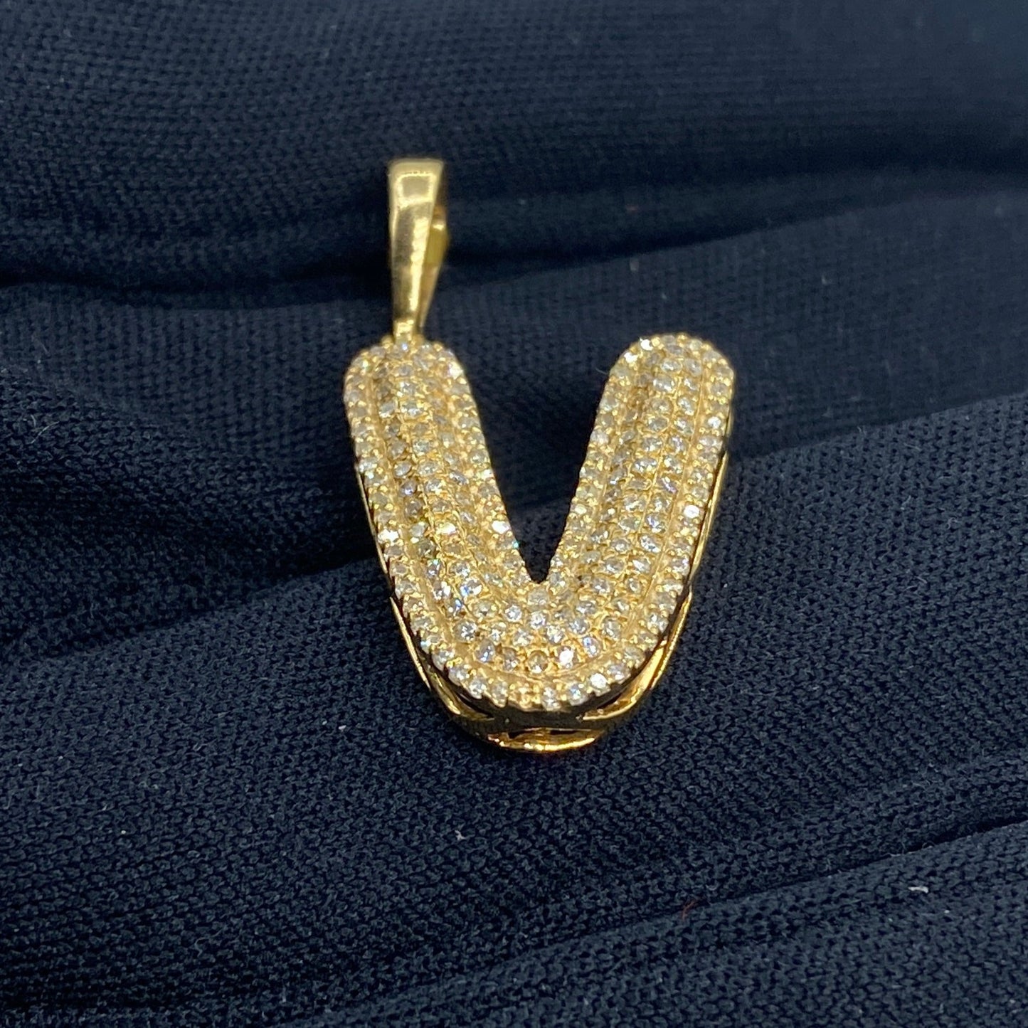 Initial V Bubble Pendant