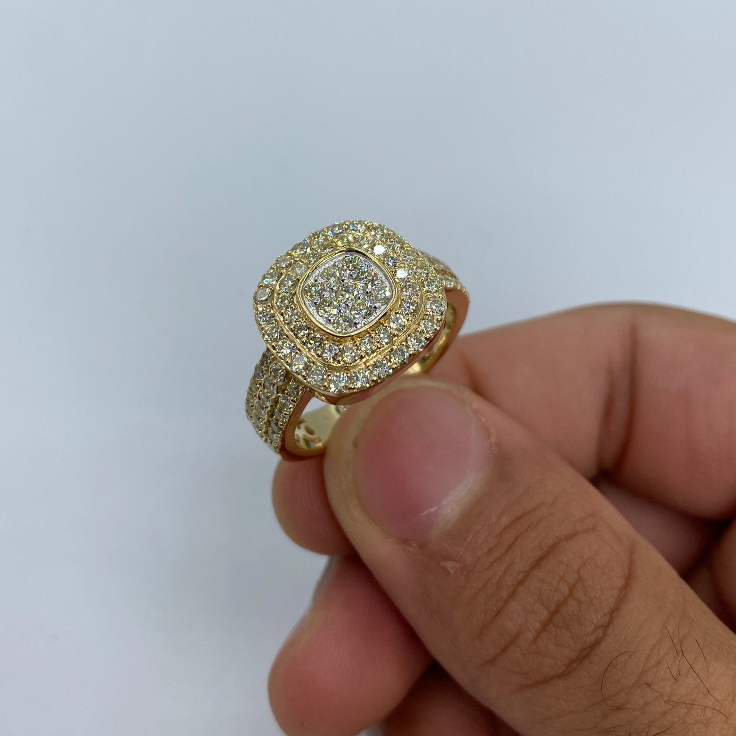 14K Square Madrid Diamond Ring