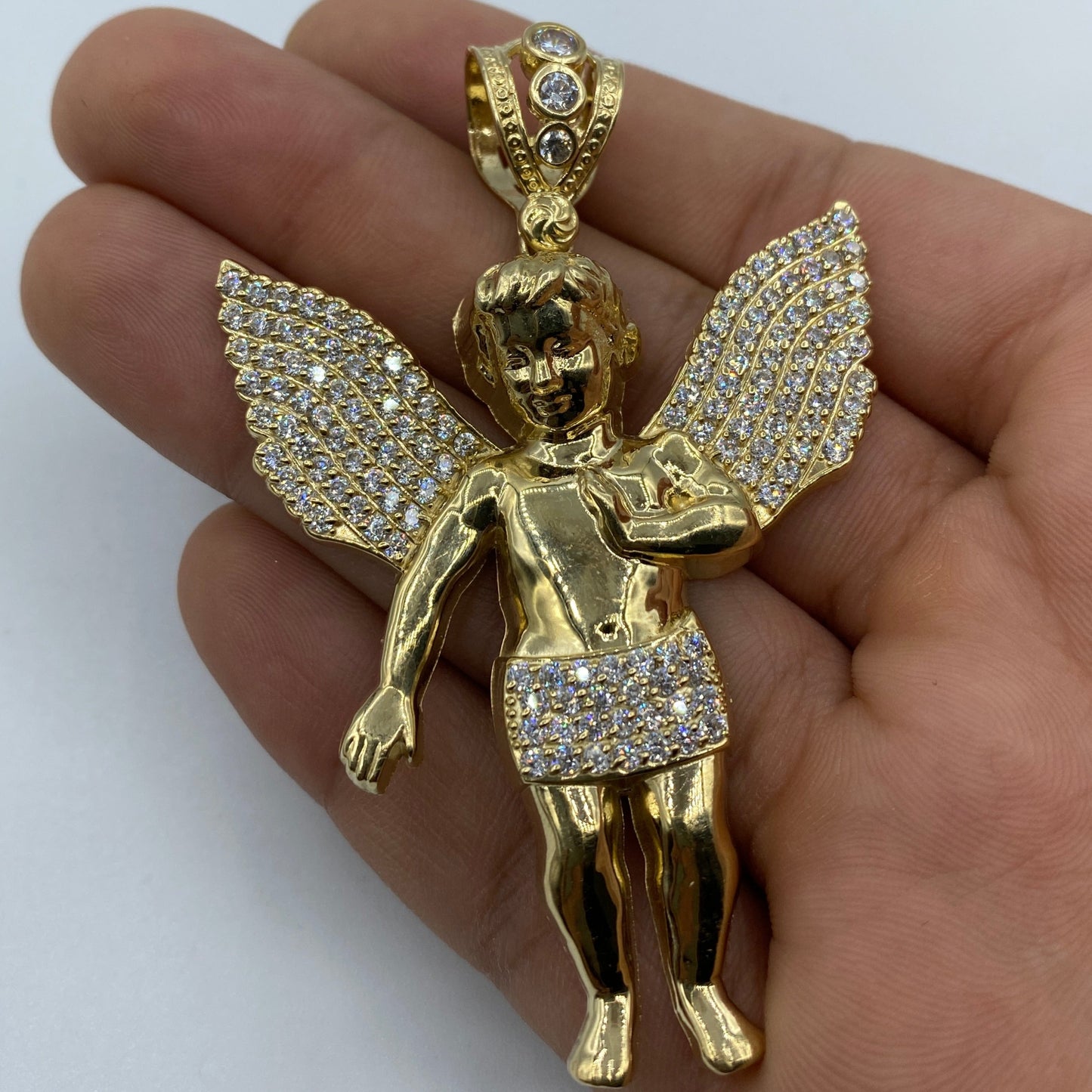 14K Baby Angel Pendant 3.0"