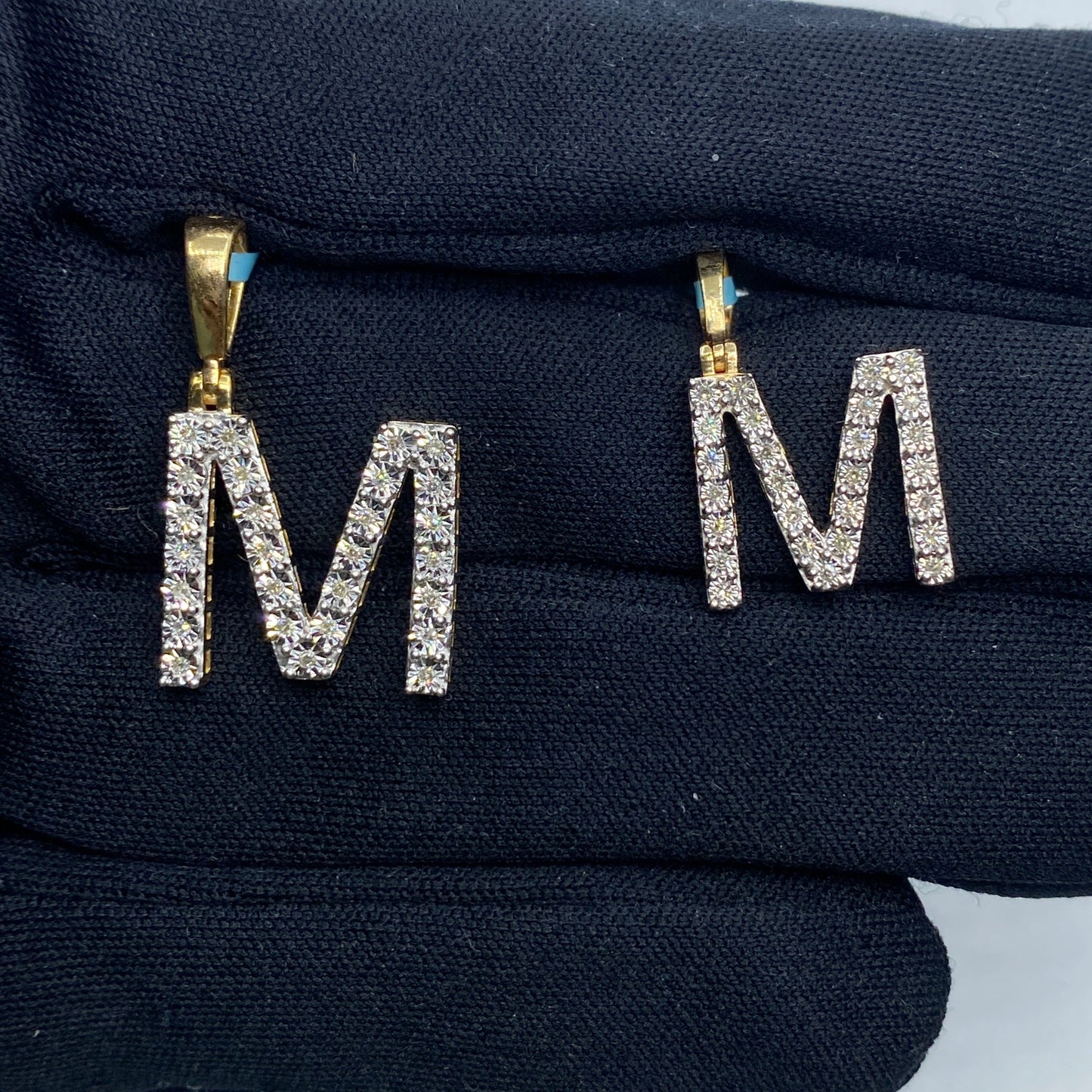 14k Single Stone Initial M Pendant