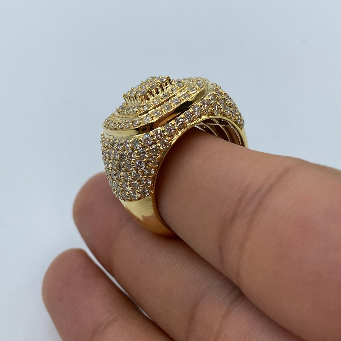 10K Round Square Diamond Ring