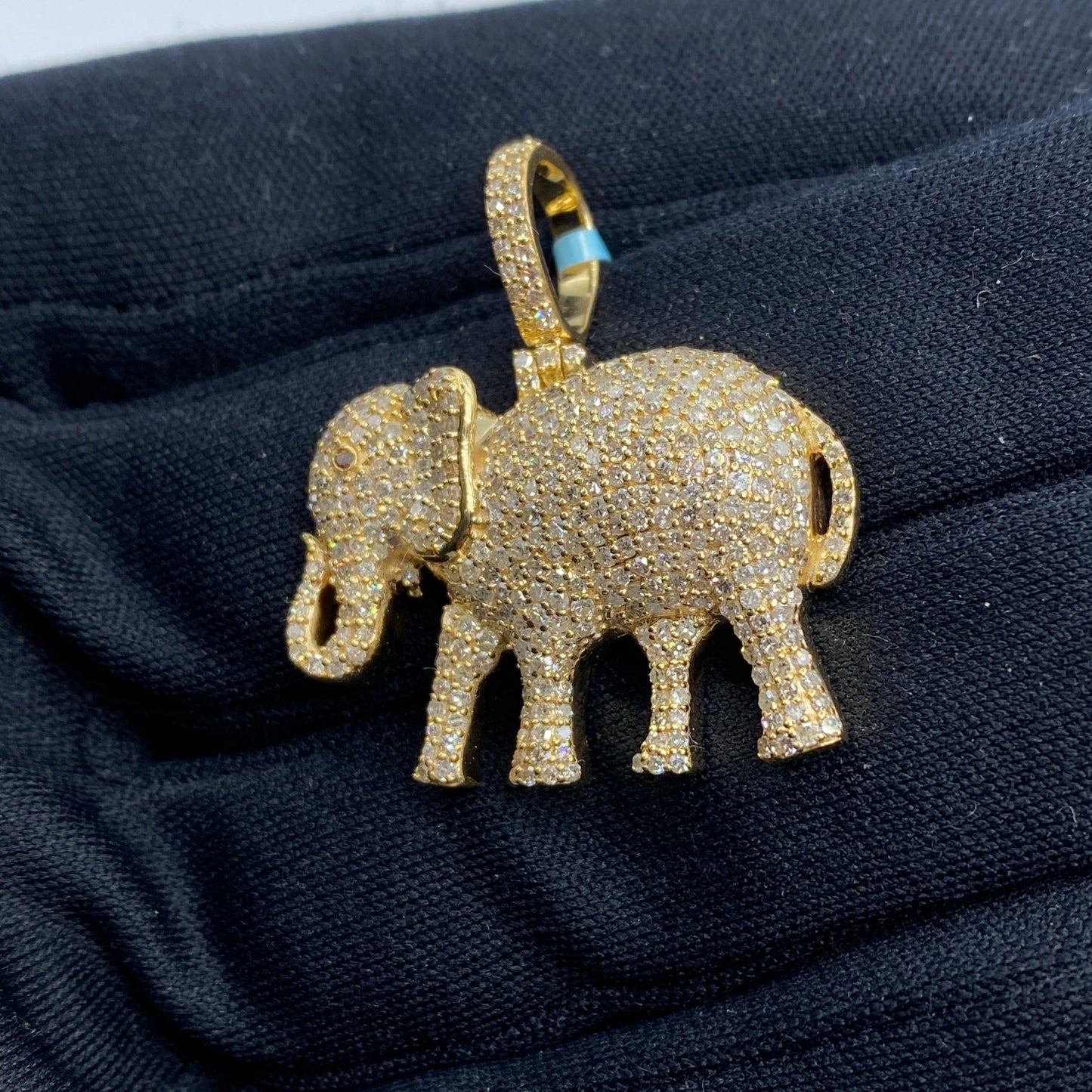 14K Elephant Diamond Pendant
