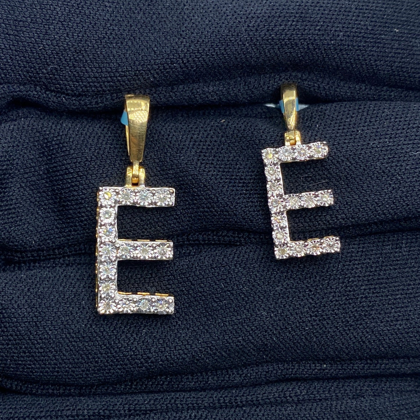 14k Single Stone Initial E Pendant