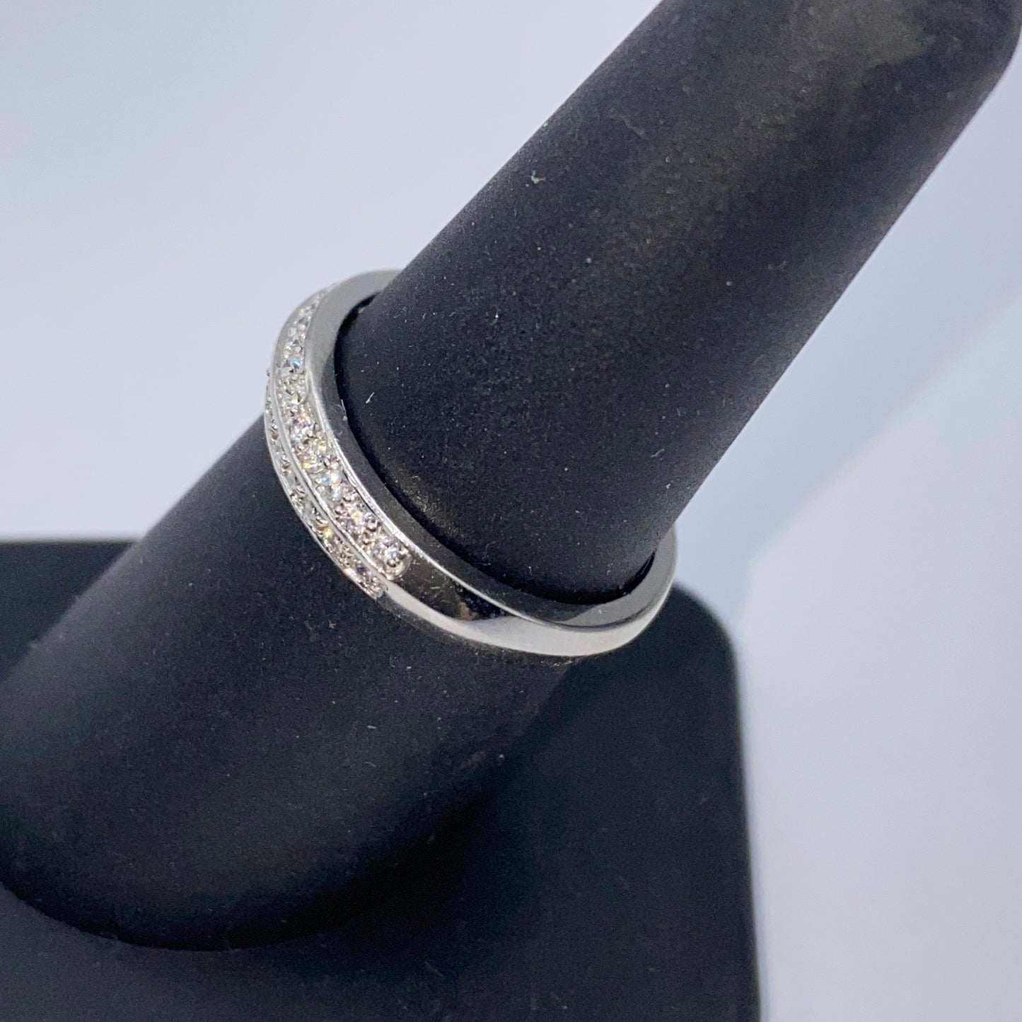 Platinum Double Row Diamond Band Ring