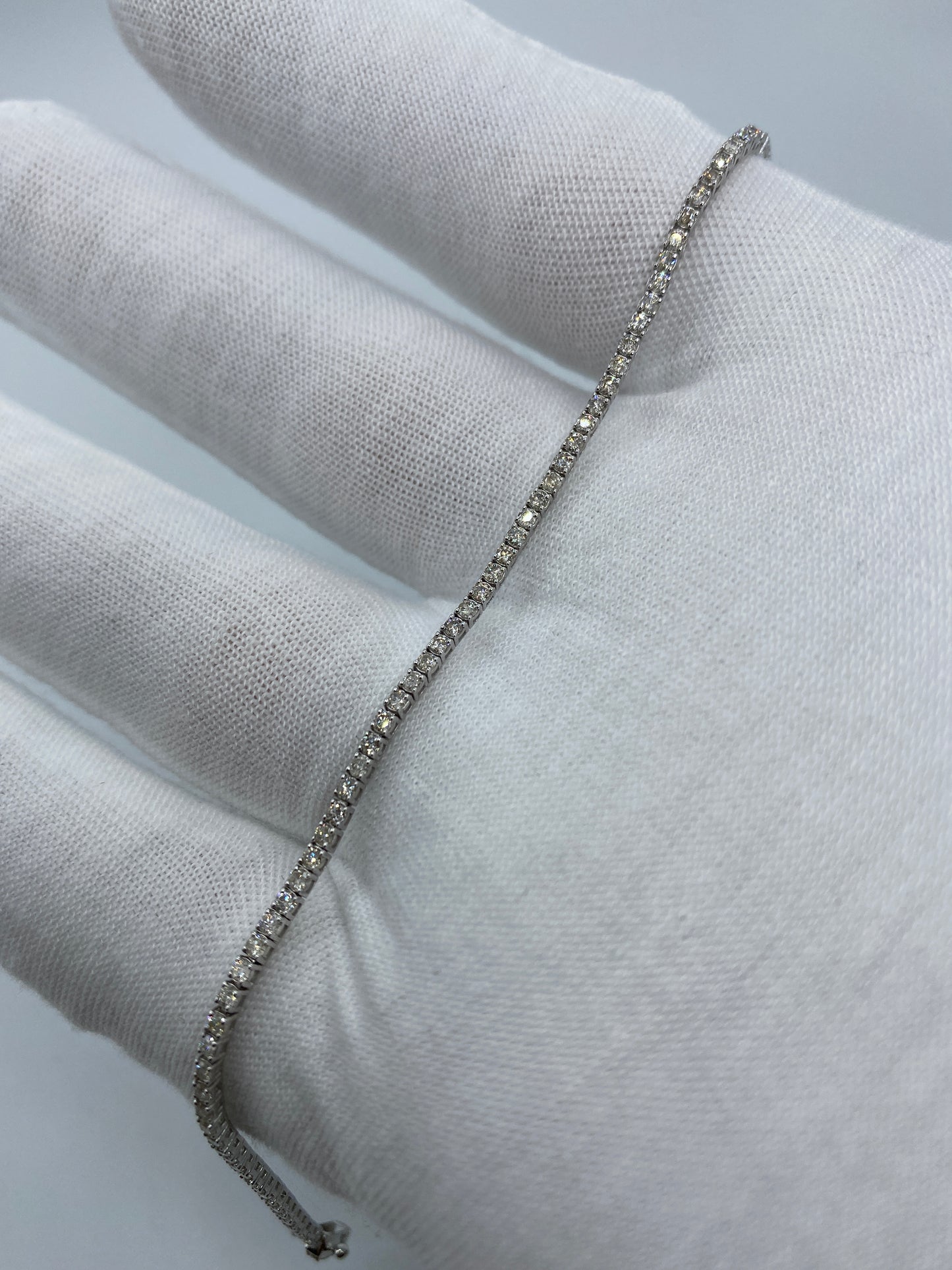 14K 1.6MM Tennis Diamond Bracelet 7"