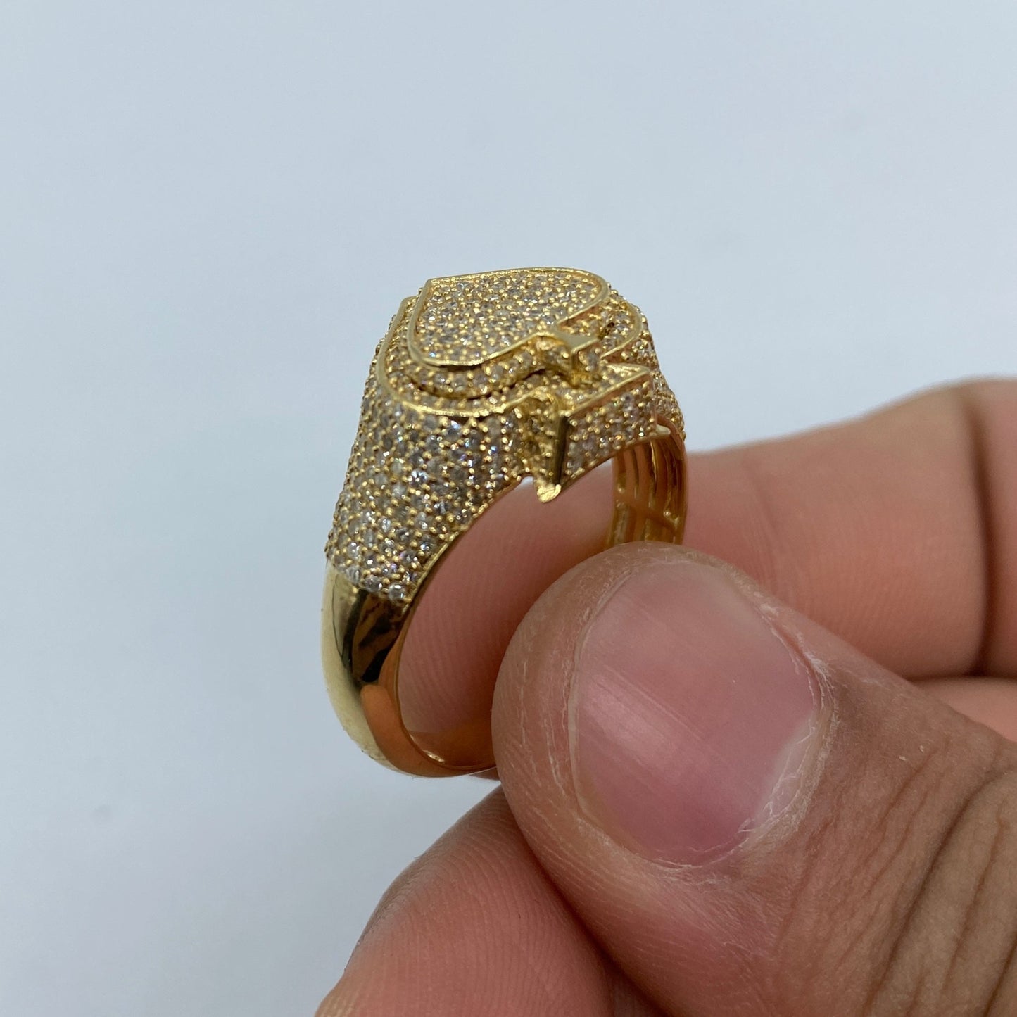 10K 3D Spade Diamond Ring