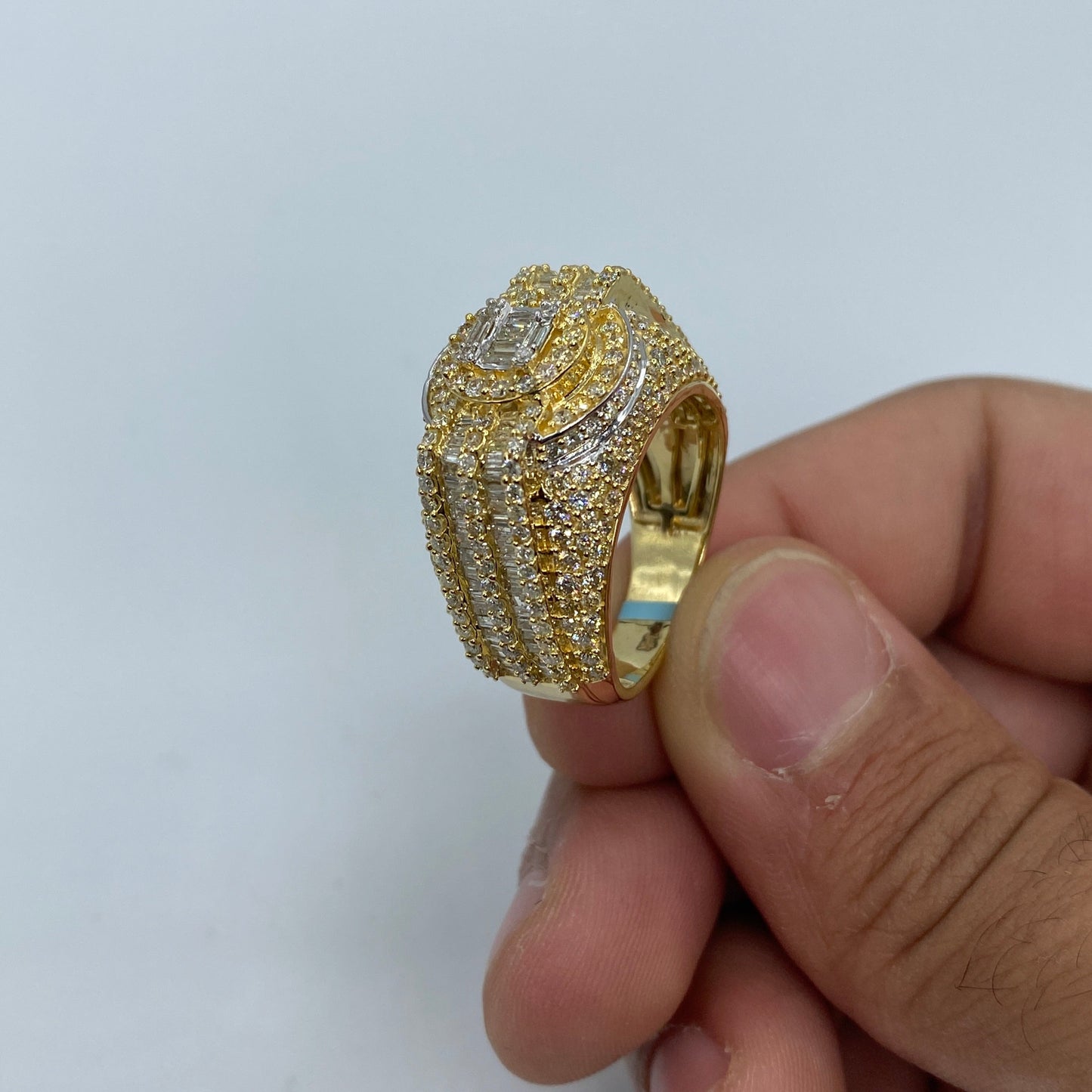 14K Diamond Baguette Castle Ring
