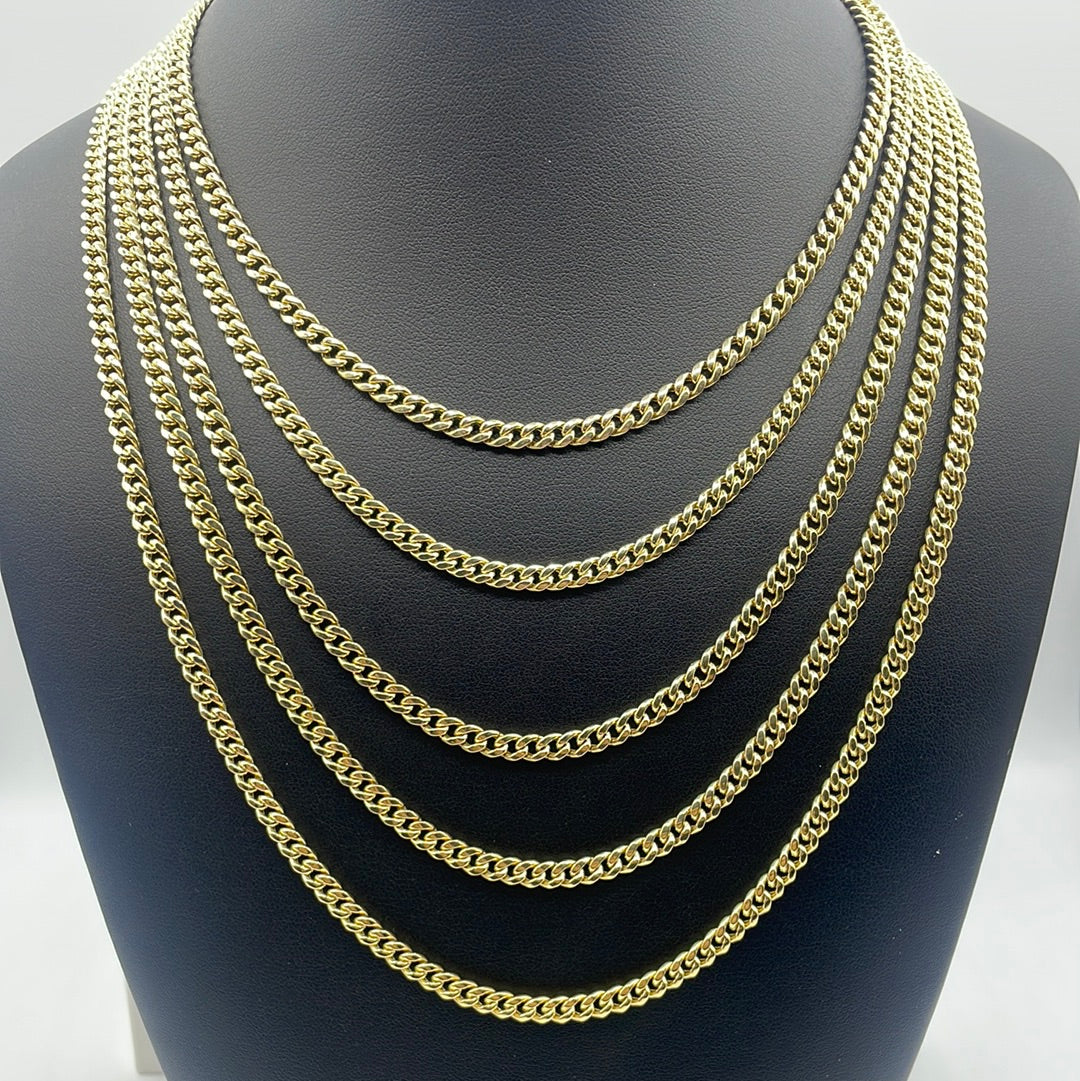 10K 5MM Miami Cuban Link Chain 16-24”