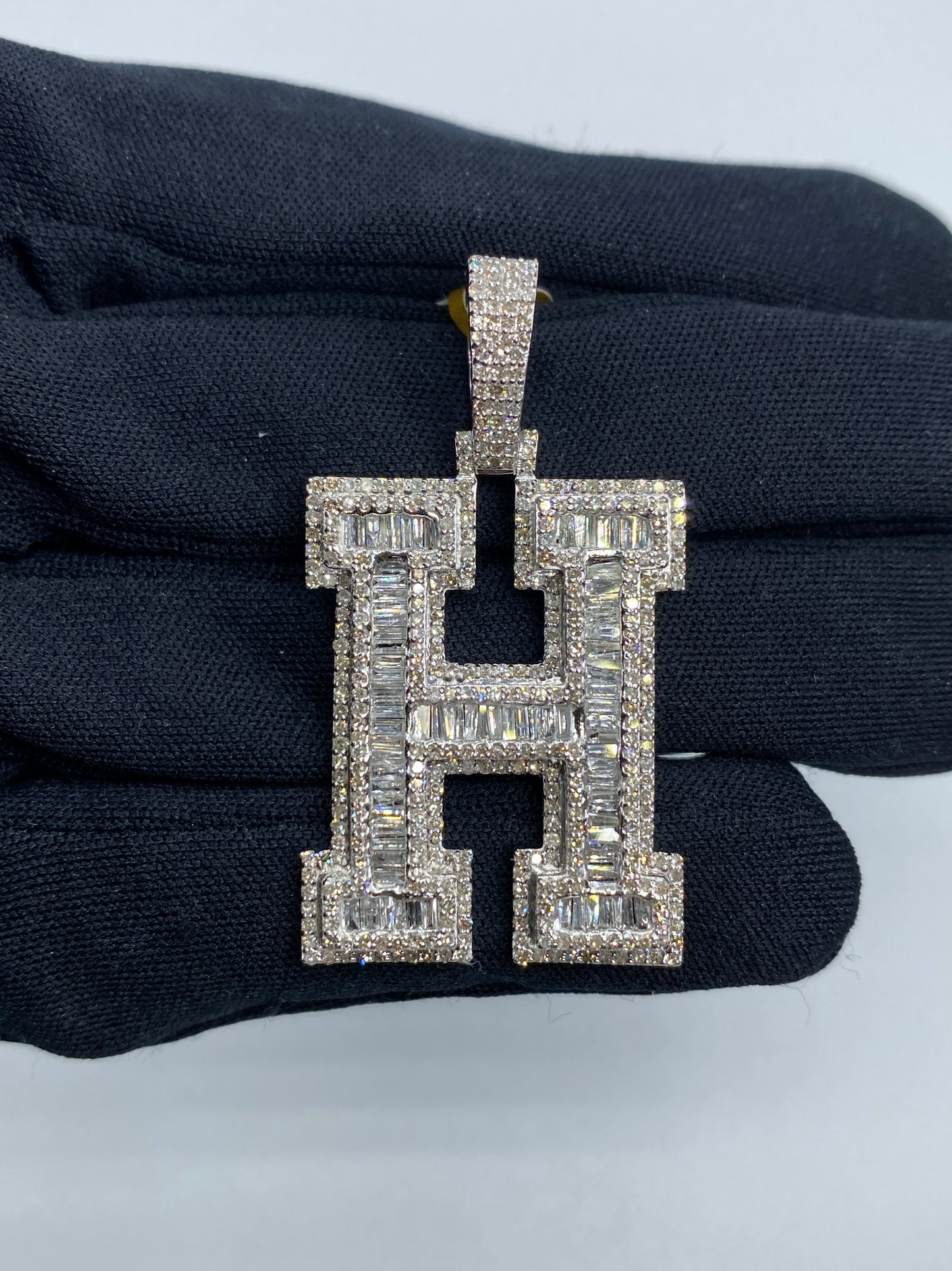 Initial H Baguette Pendant