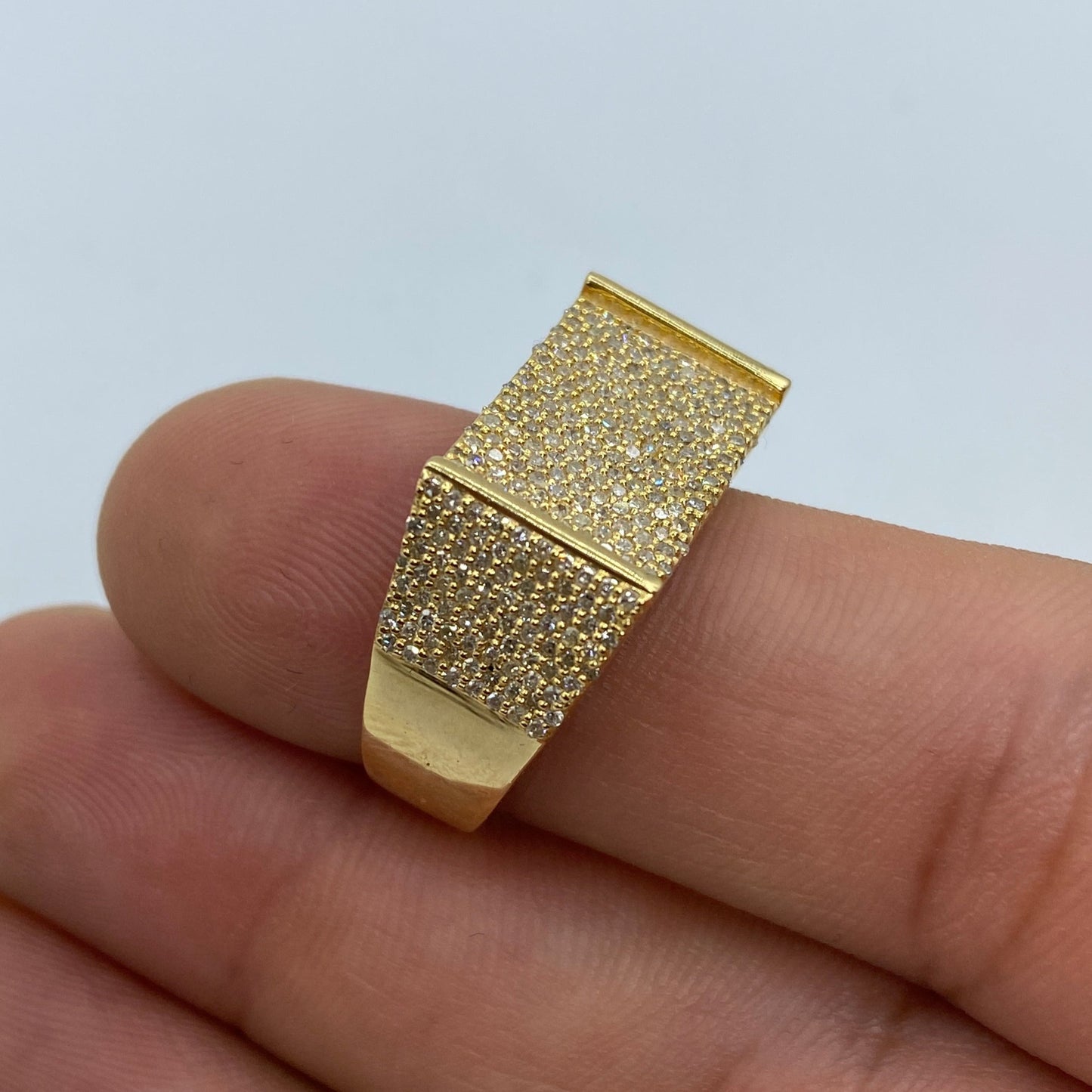 10K Rectangle Olympian Diamond Ring