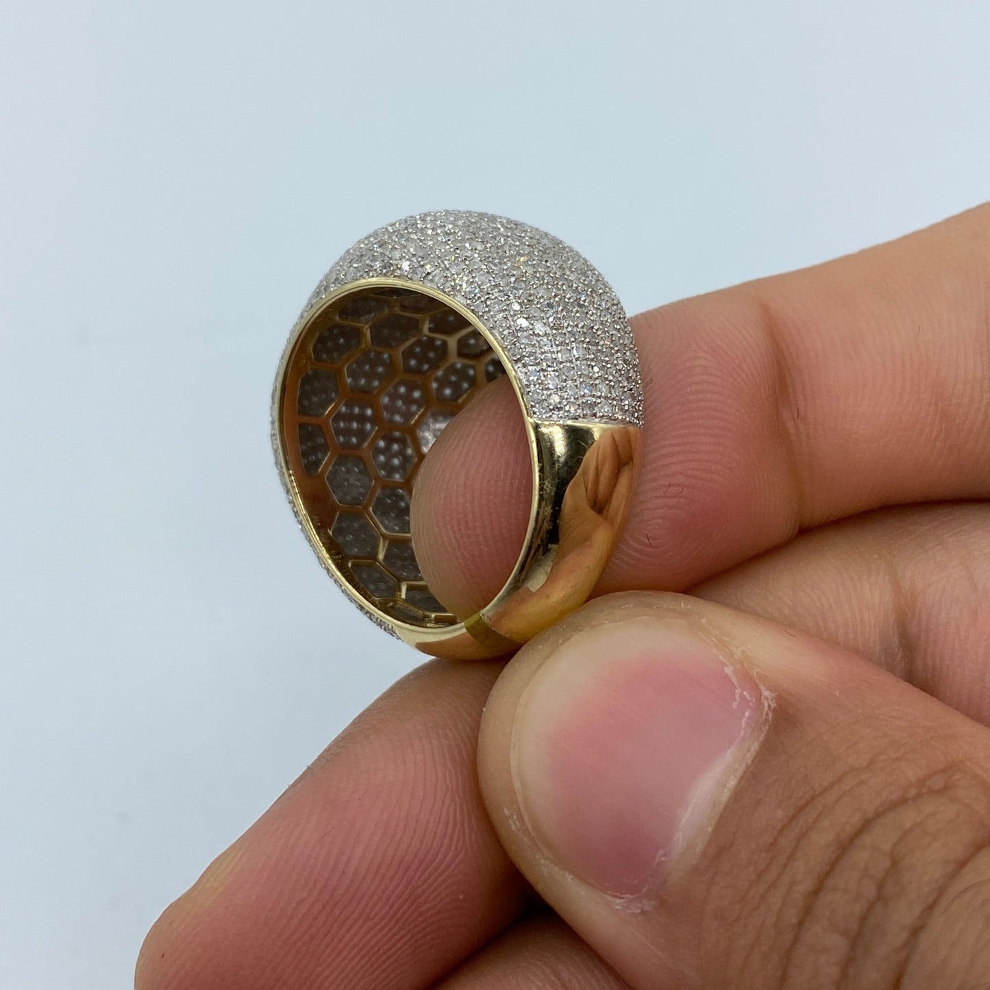 10K White Gold Dome Diamond Ring