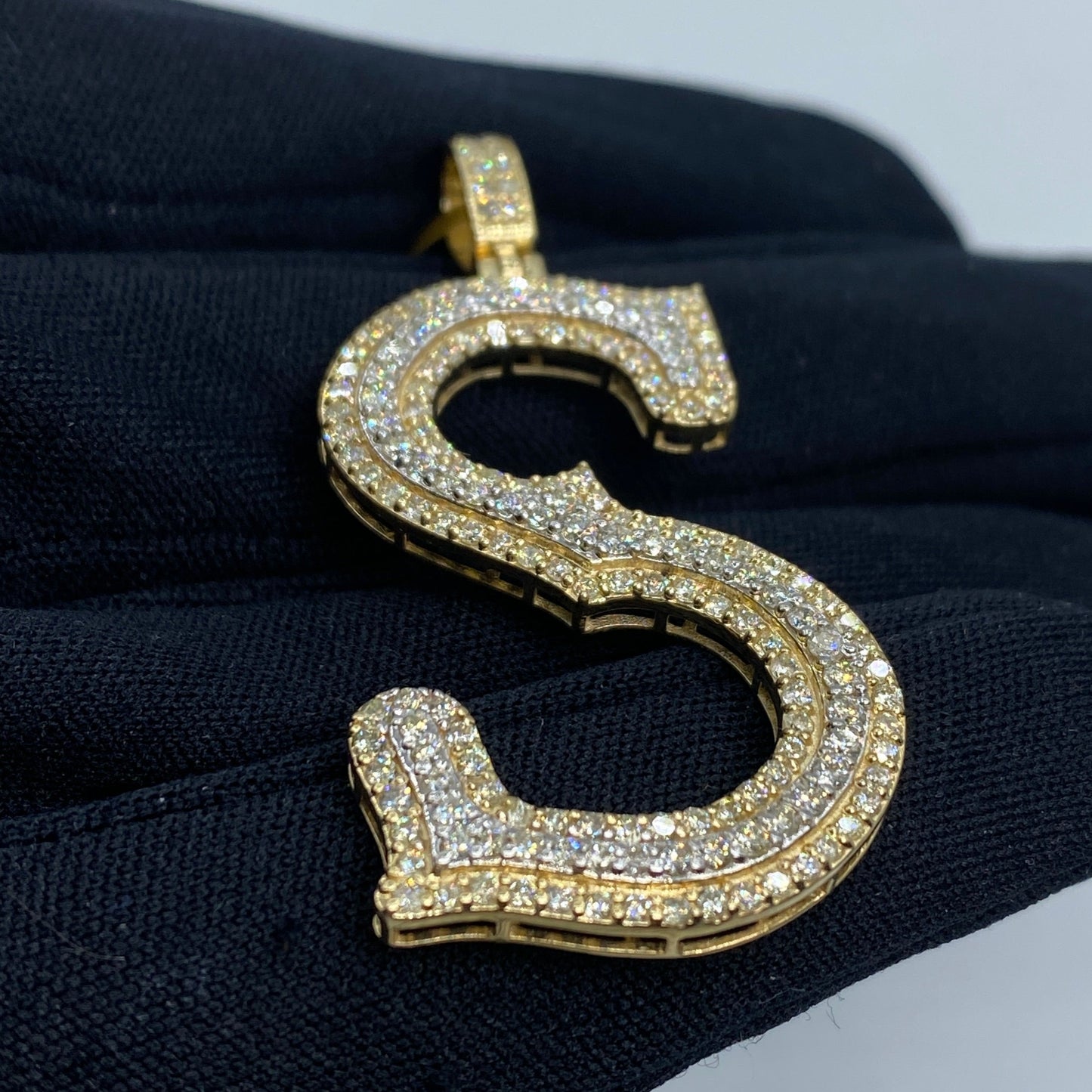 Initial S Old English Pendant