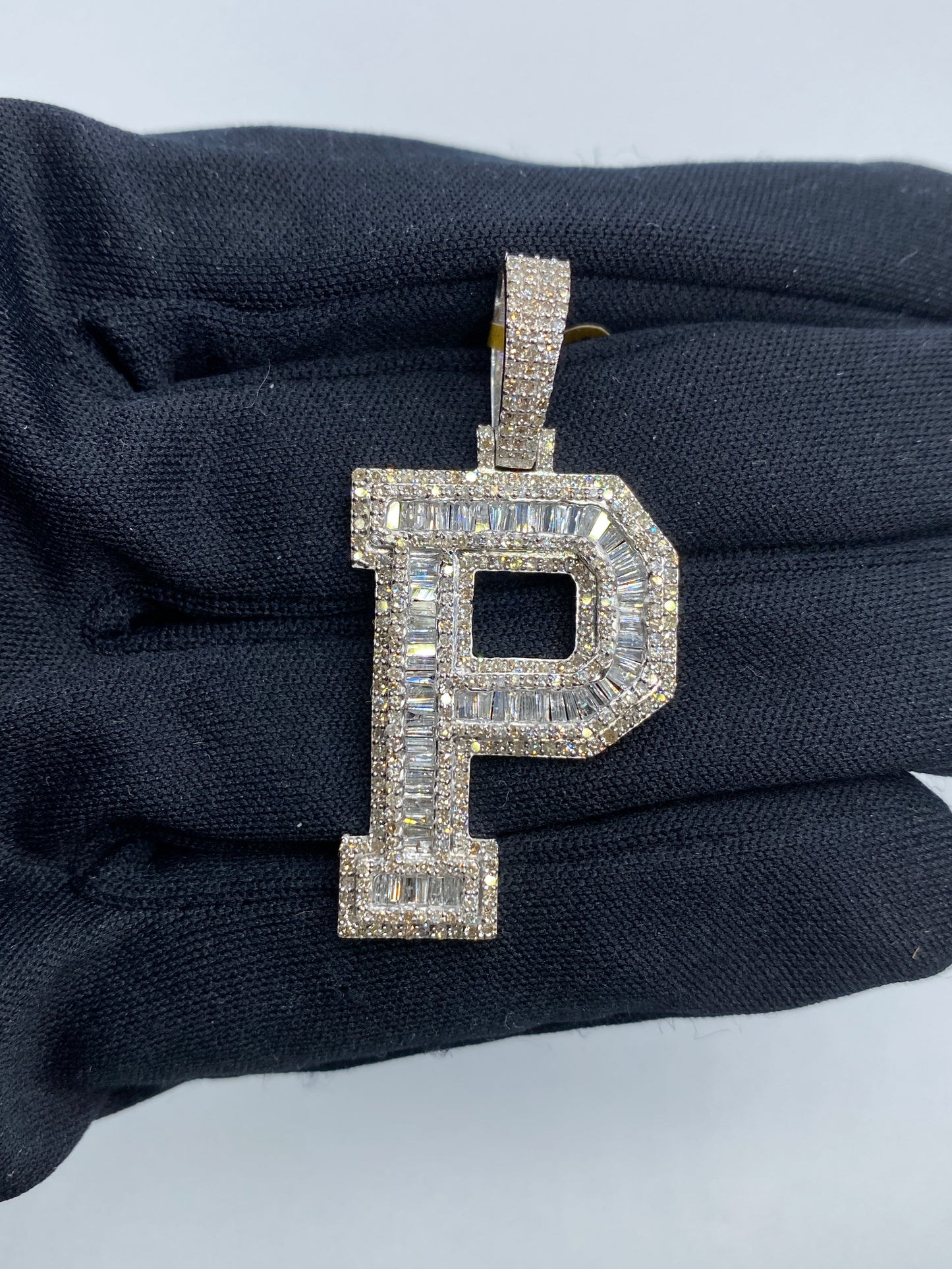 Initial P Baguette Pendant