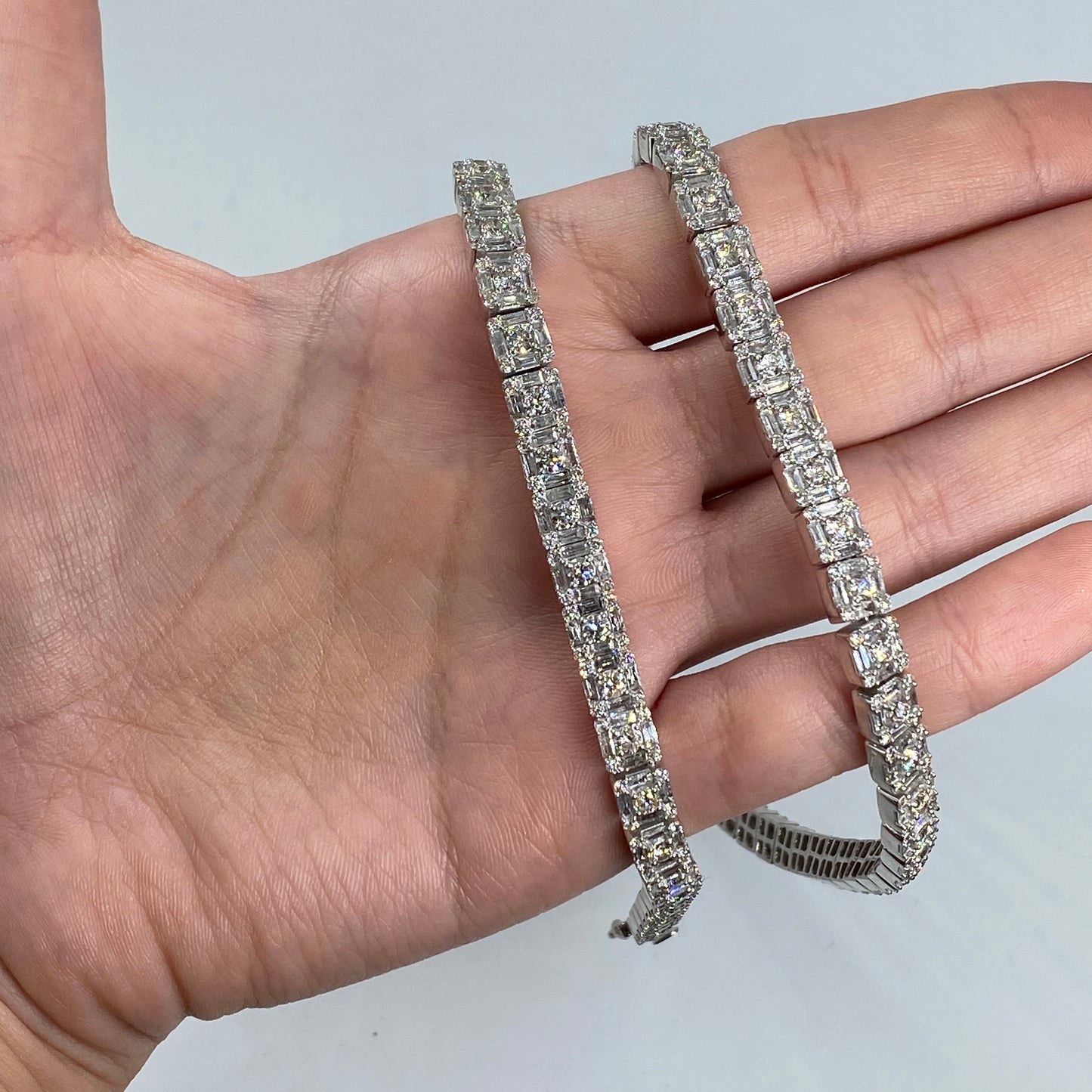 14K Gold 6MM Iced Baguette Tennis Chain