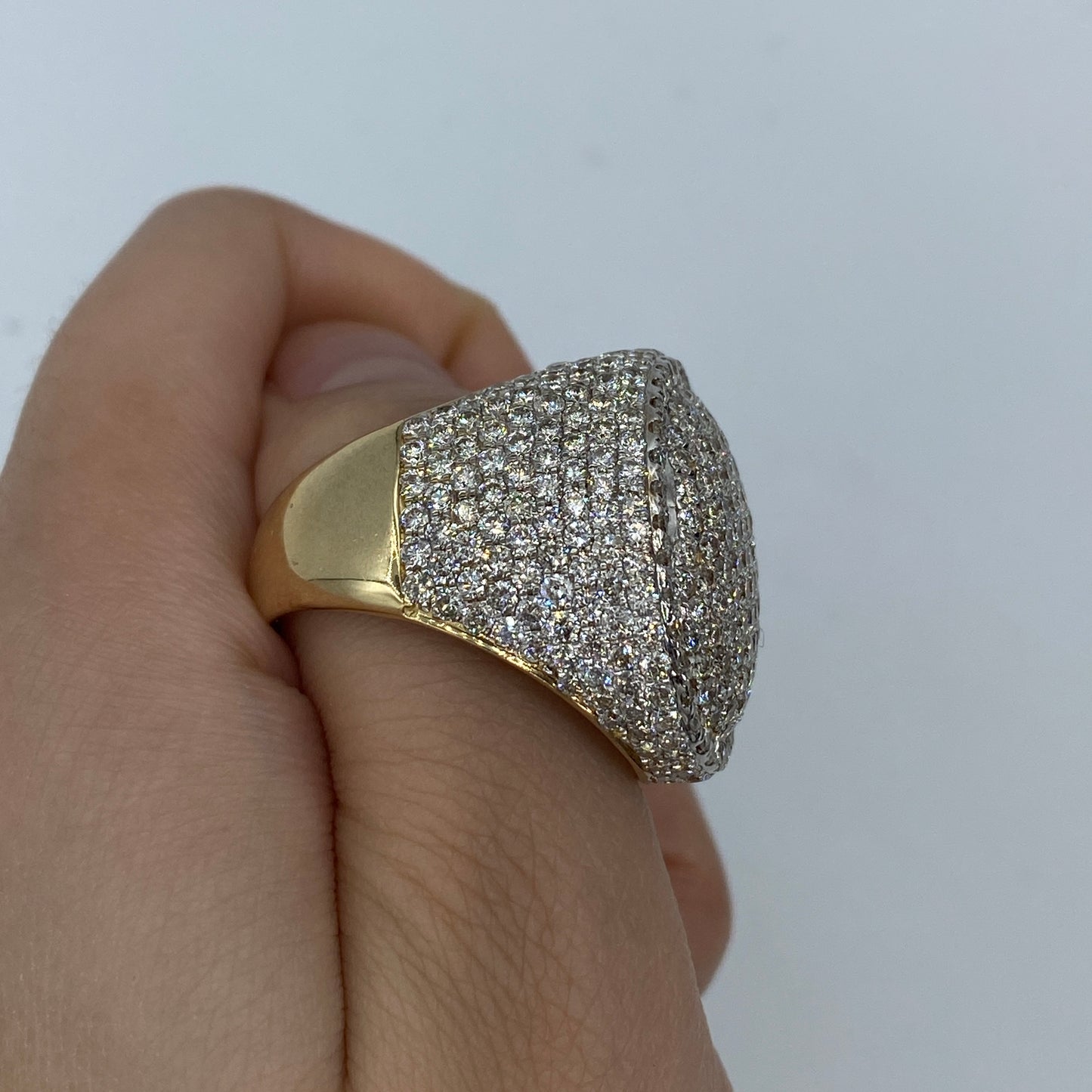 14K Jumbo Diamond Signet Ring