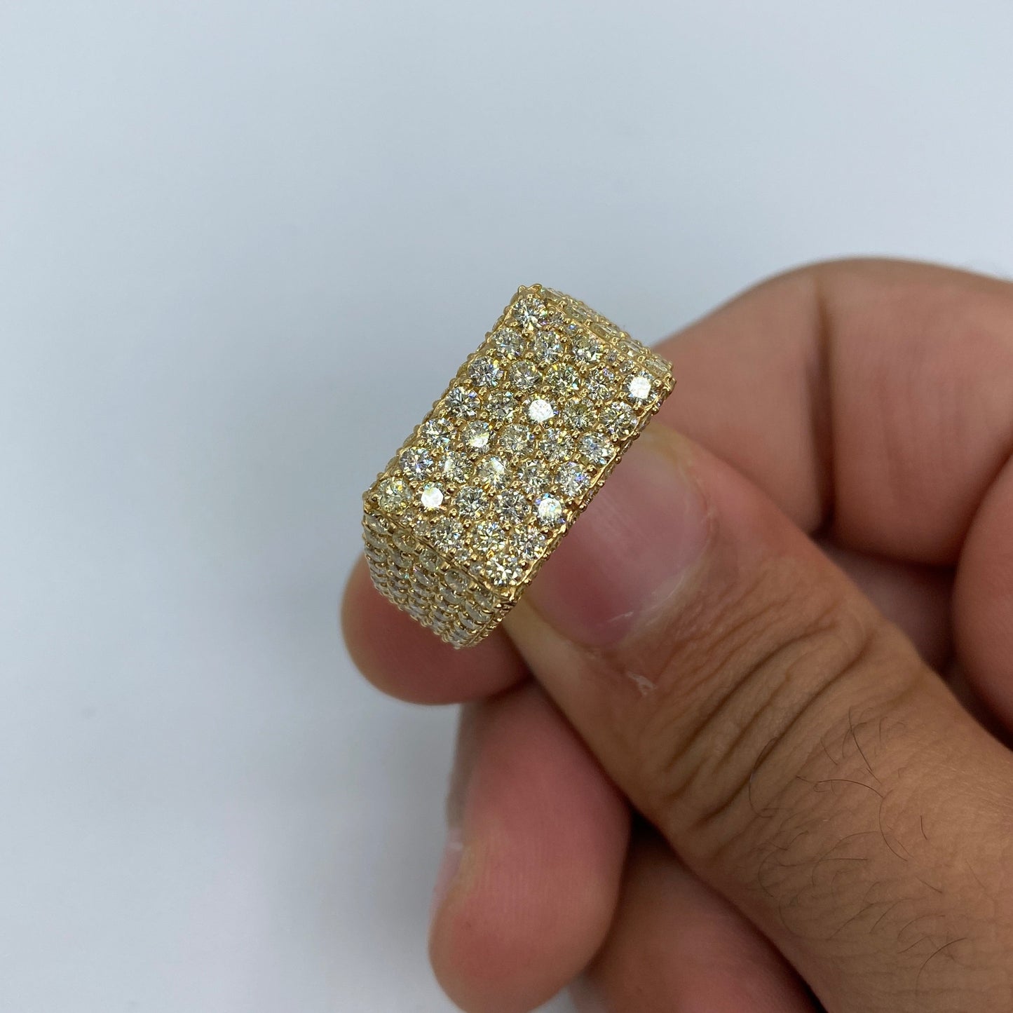 14K Rectangle Ice Diamond Ring