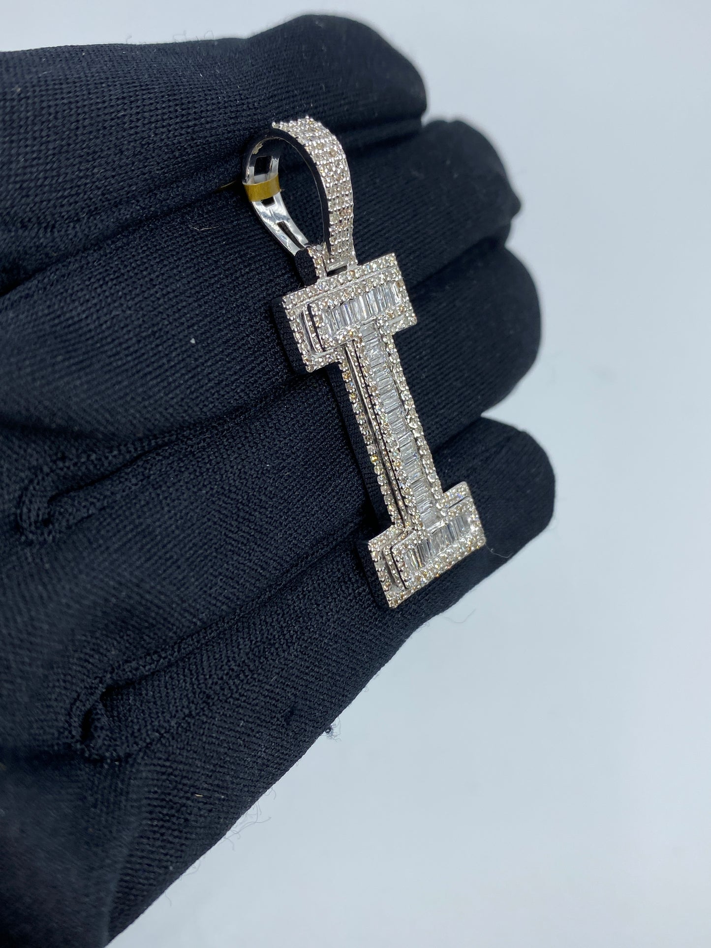 Initial I Baguette Pendant