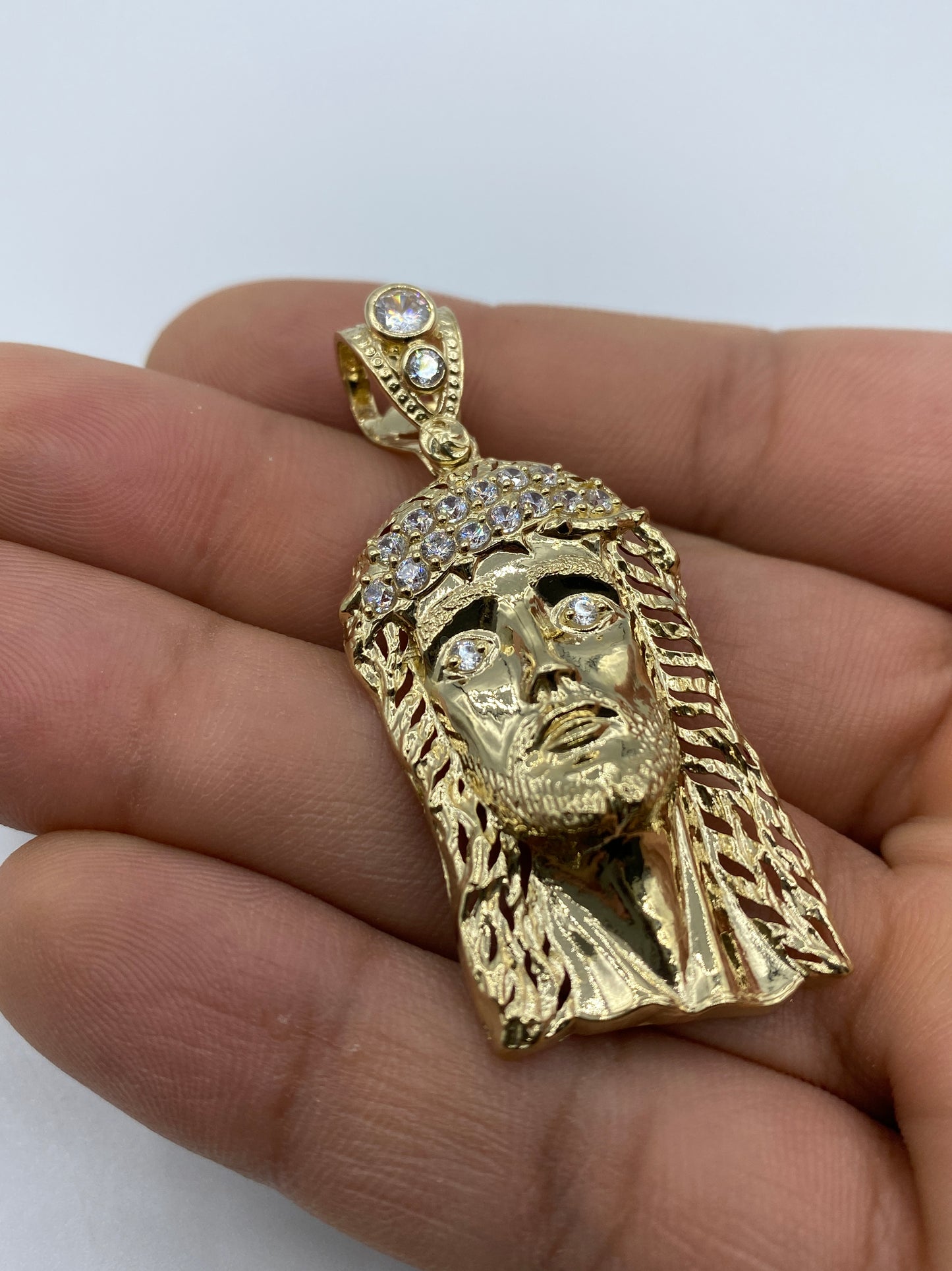 14K Jesus Head Pendant 2.0"