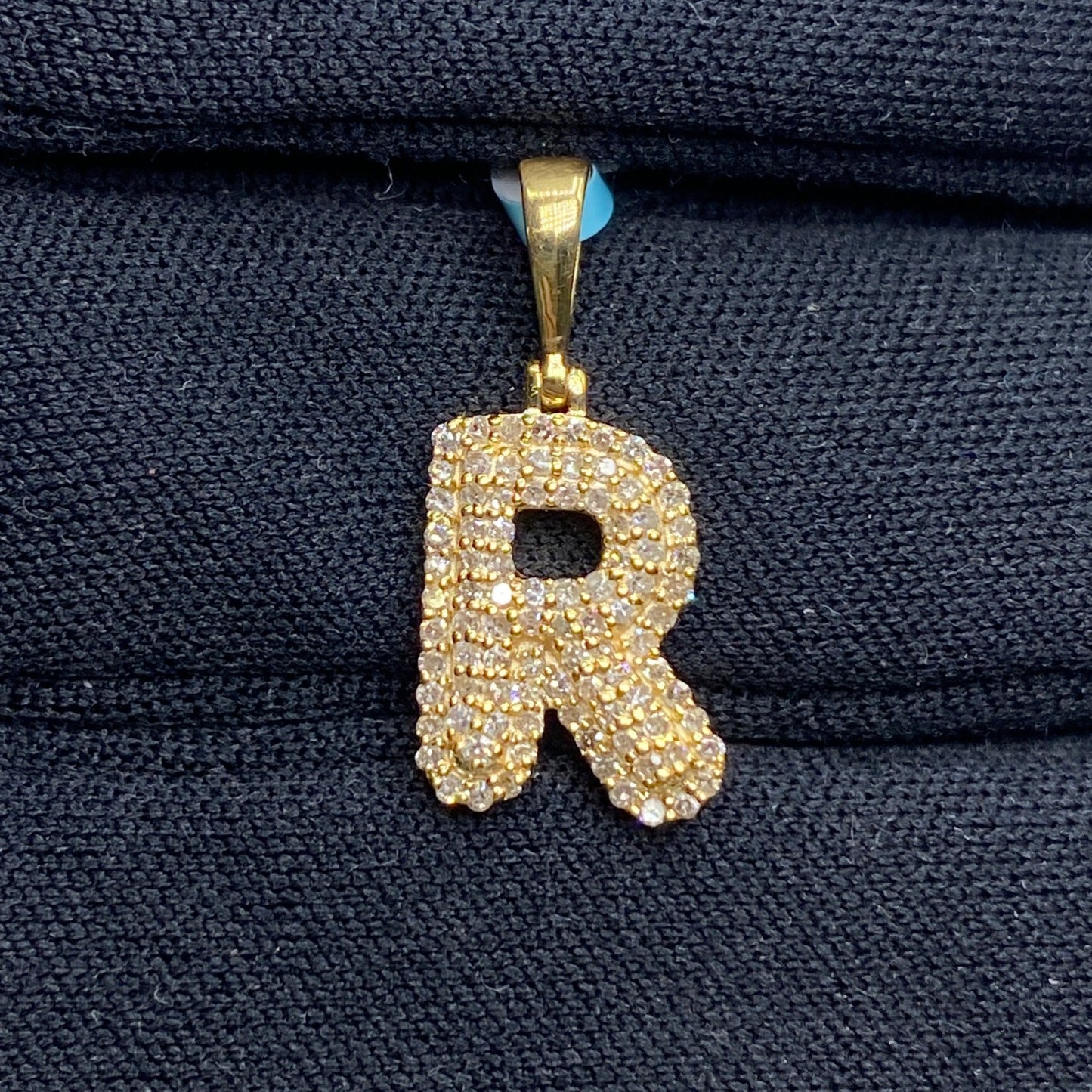 14k Initial R Bubble Pendant