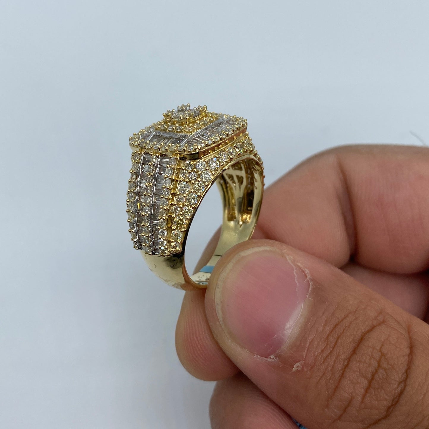 14K Square Diamond Baguette Ring