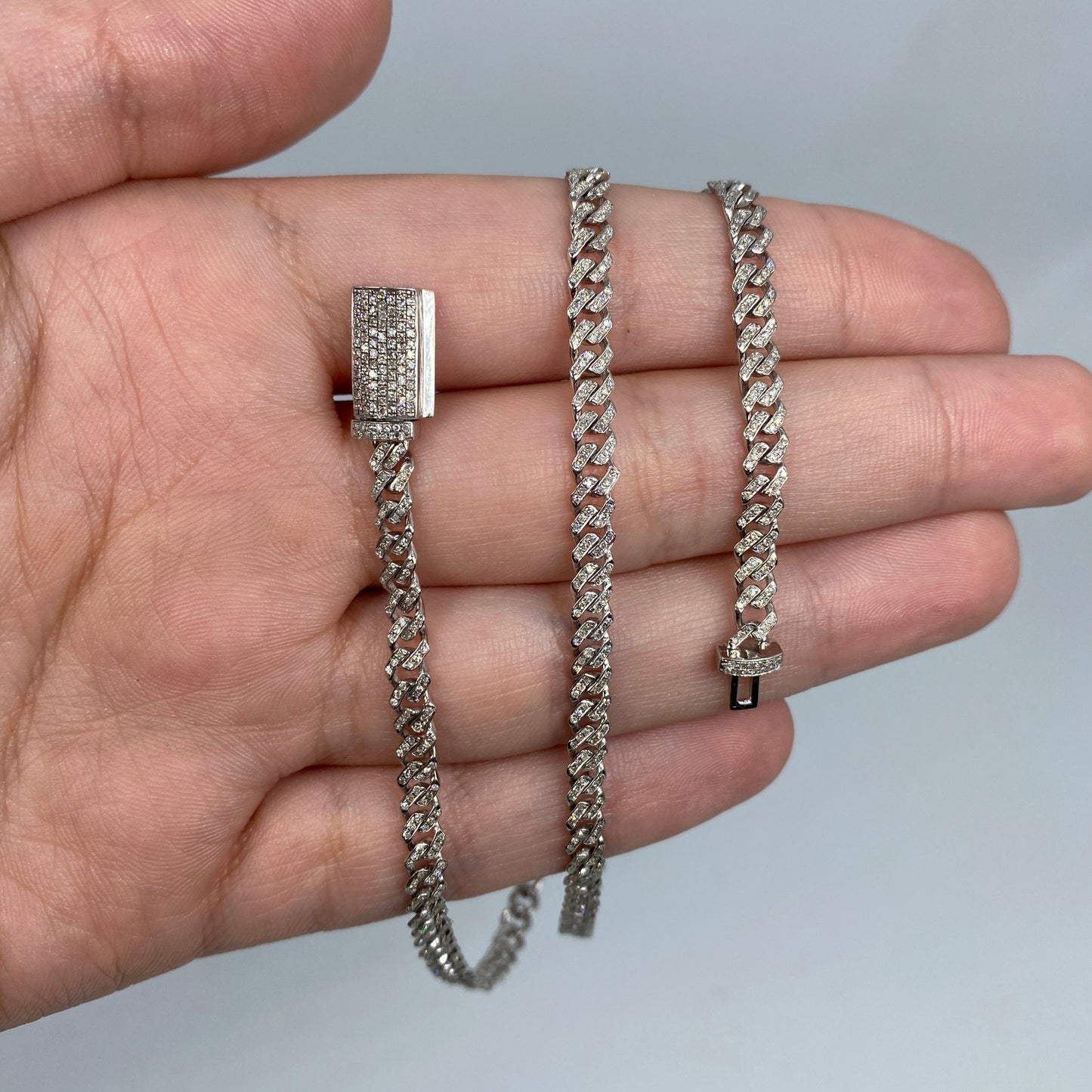 10K 4.5MM Diamond Cuban Link Chain
