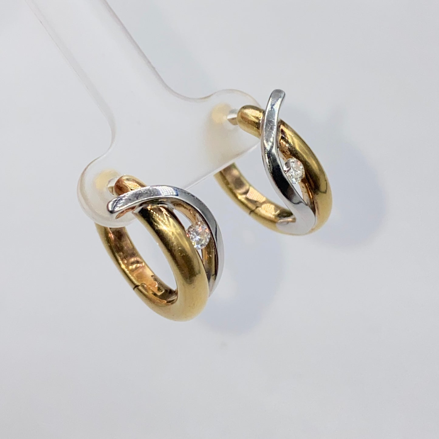 18K Divine Two-Tone Diamond Earrings