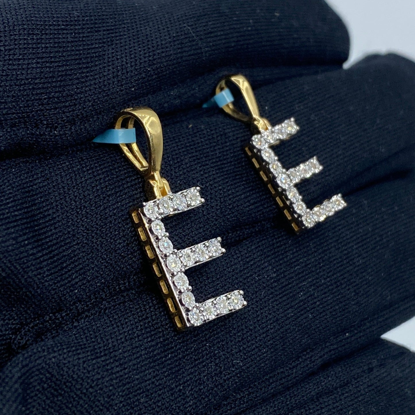 14k Single Stone Initial E Pendant