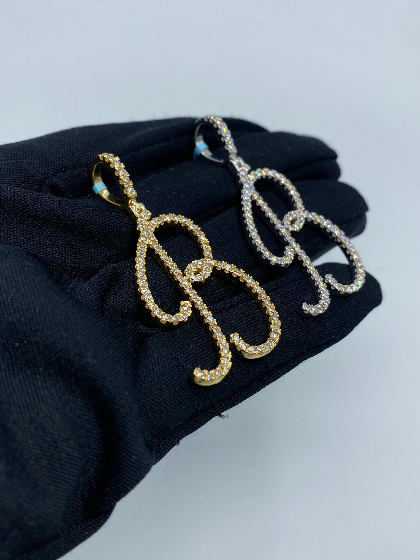 14k Initial B Large Script Pendant