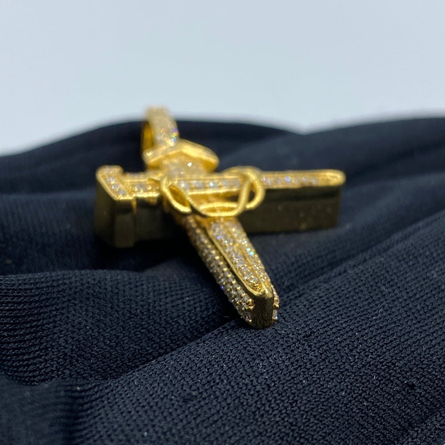 10K Nail Cross Diamond Pendant