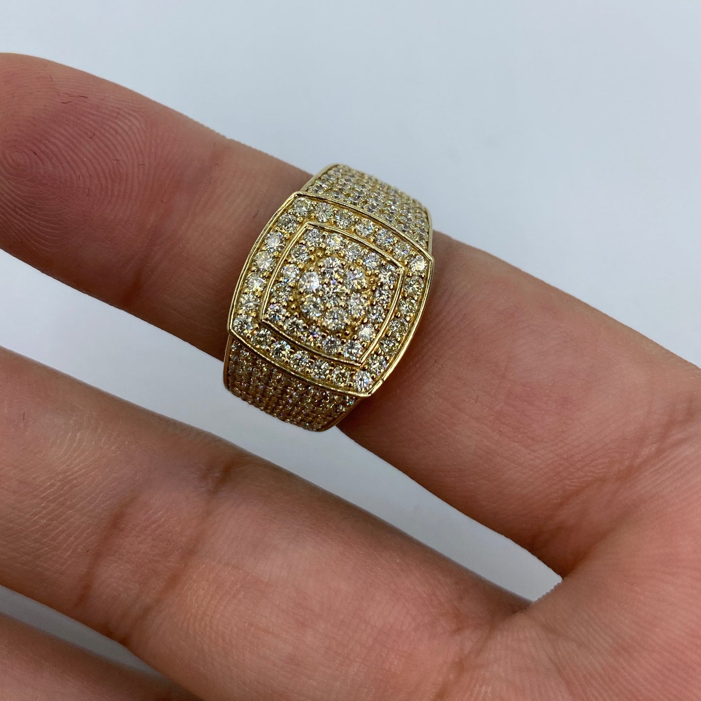 14K Square Belgian Diamond Ring