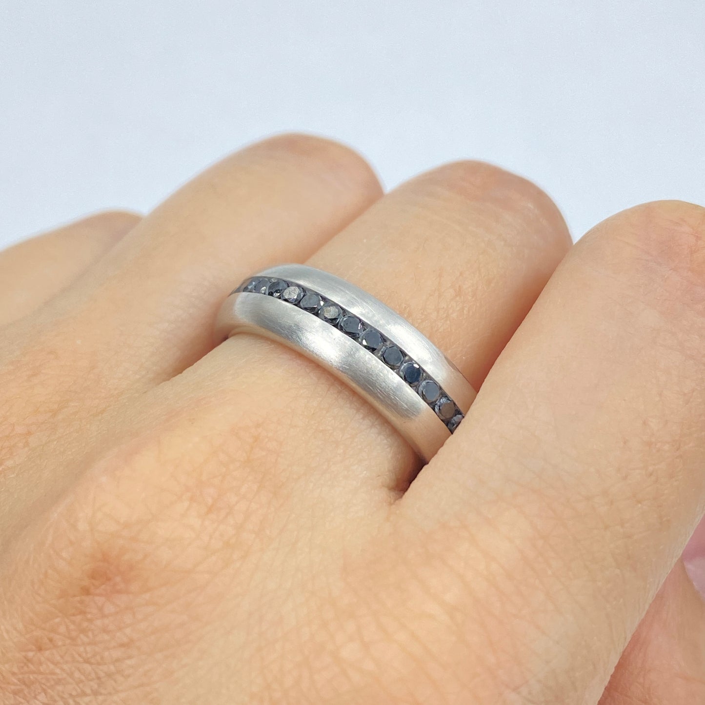 Platinum Kane Black Diamond Band Ring