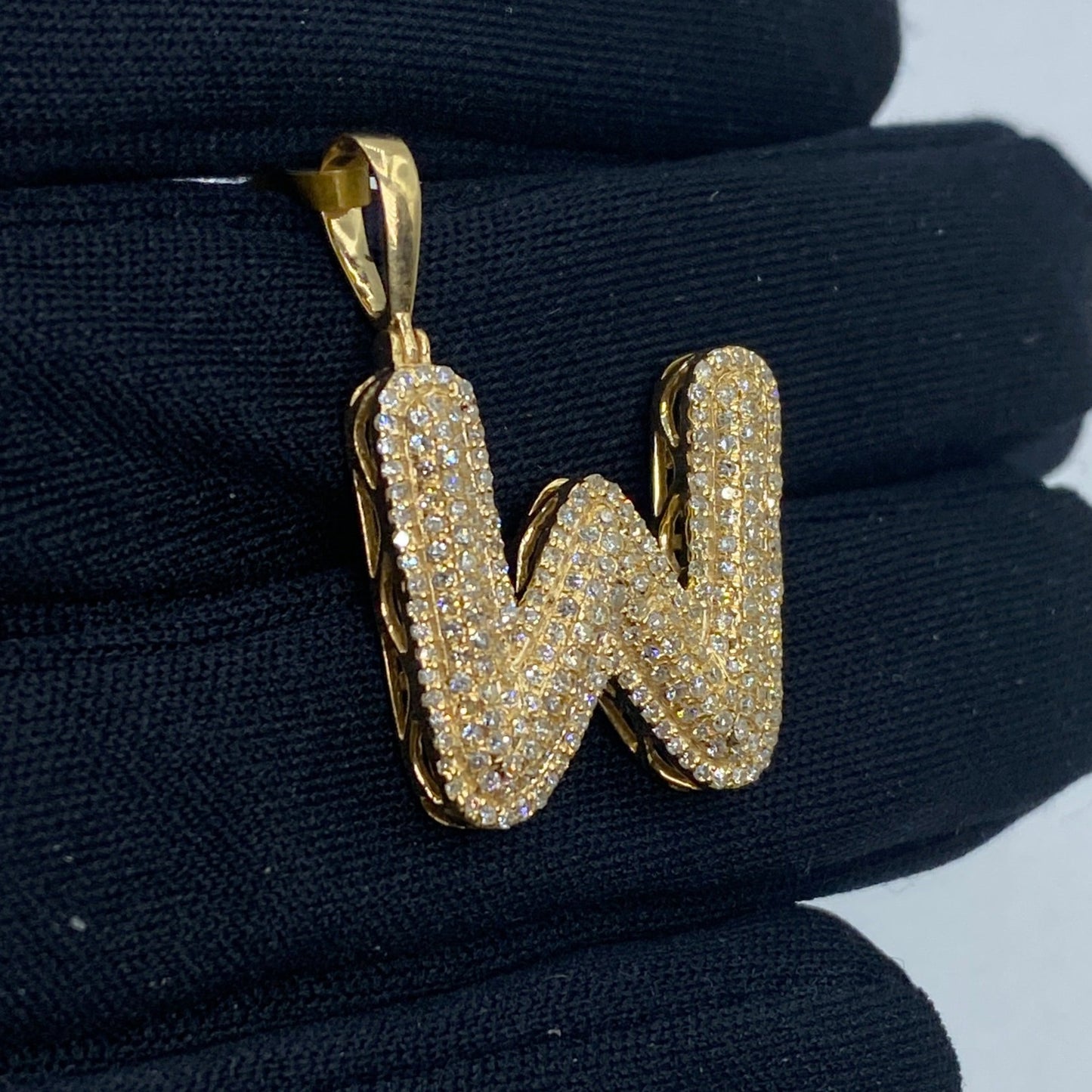 Initial W Bubble Pendant