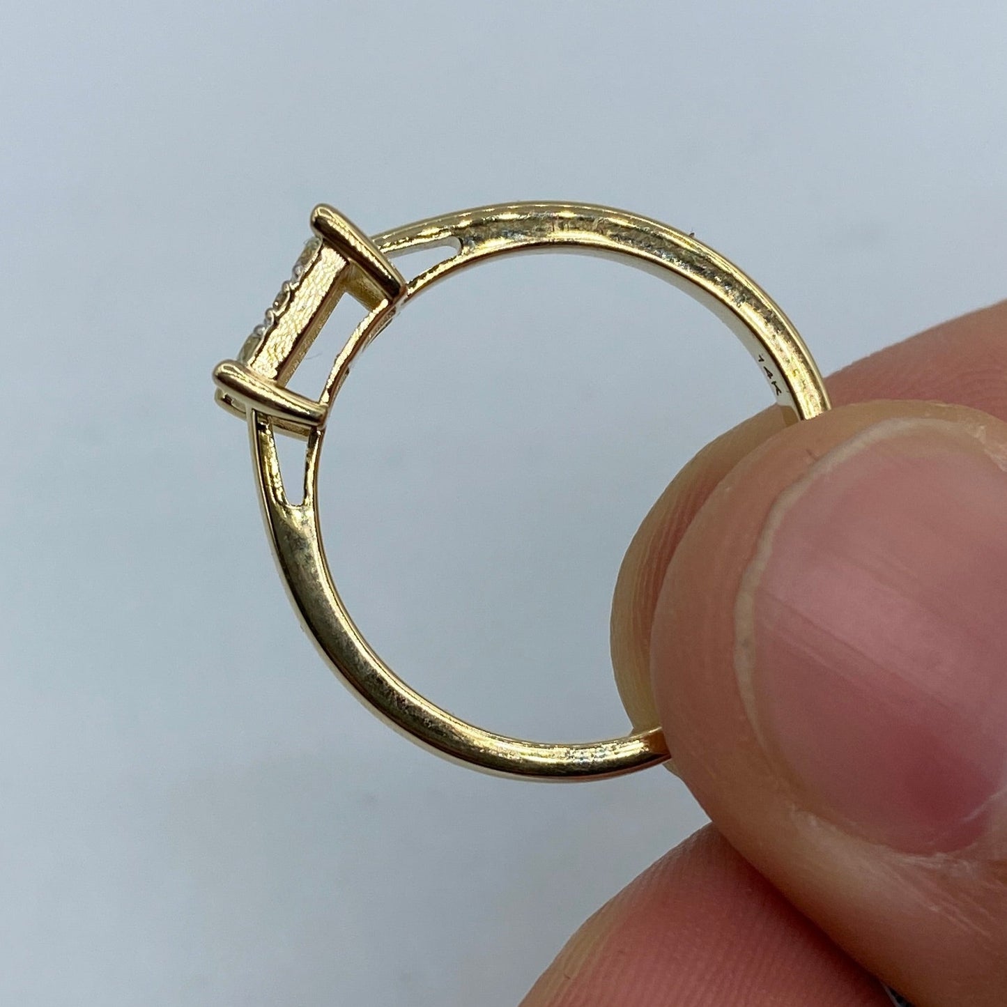 14K Square Diamond Engagement Ring