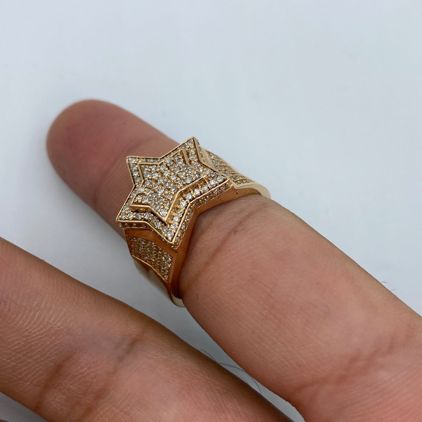 14K Rose Star Diamond Ring