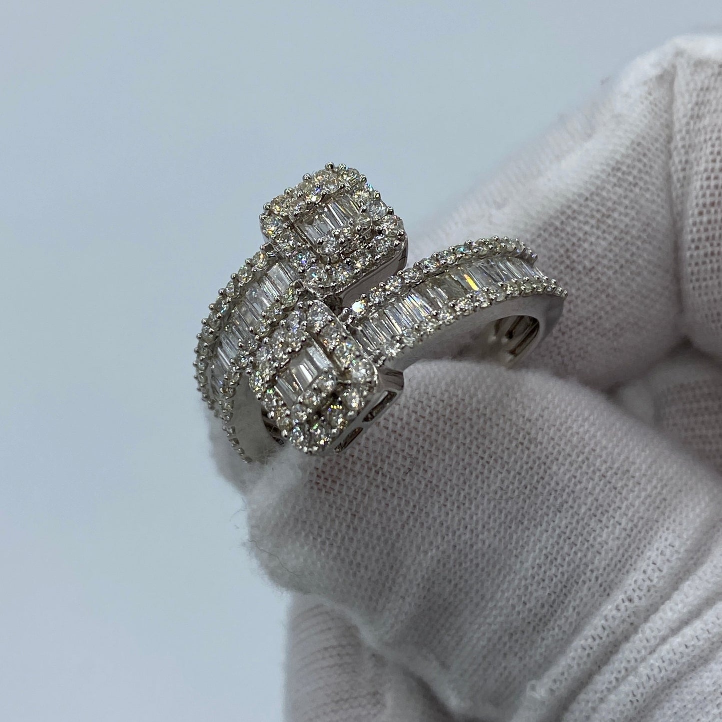 10K Wrap Diamond Baguette Ring