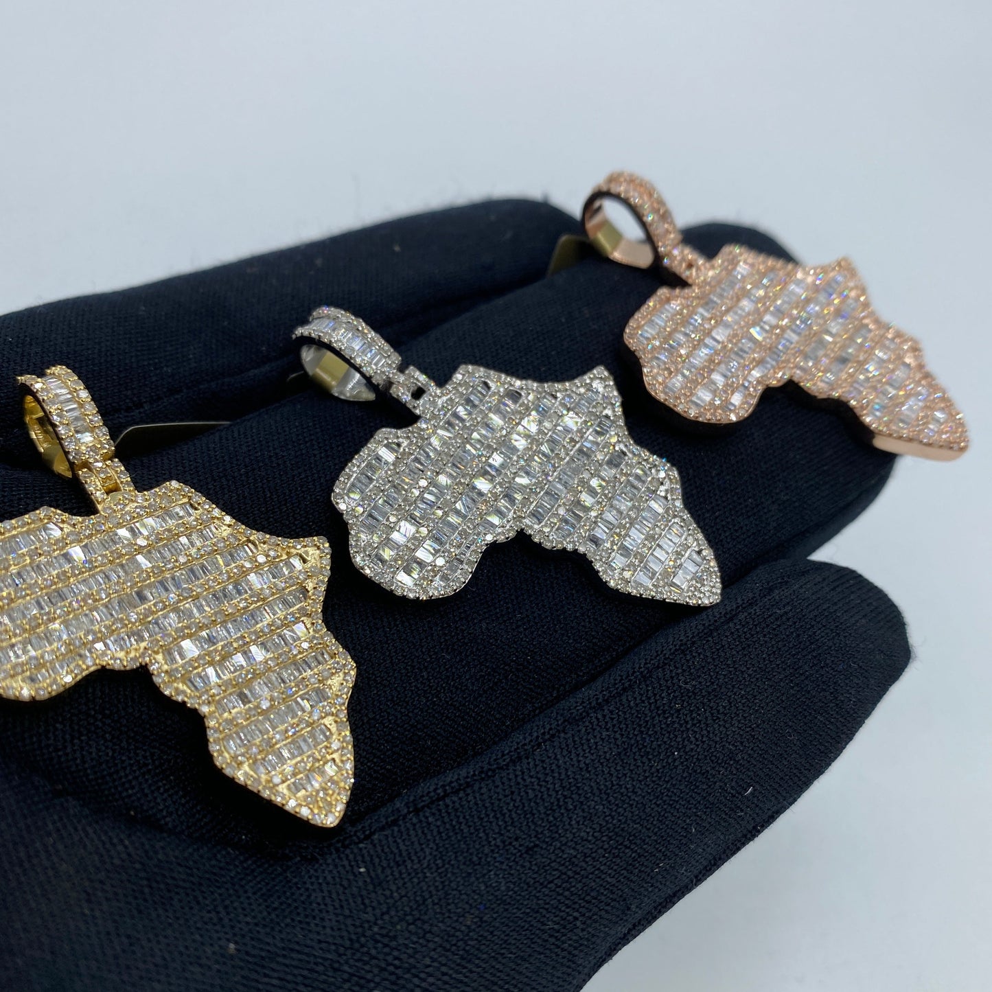 10K Africa Diamond Baguette Pendant