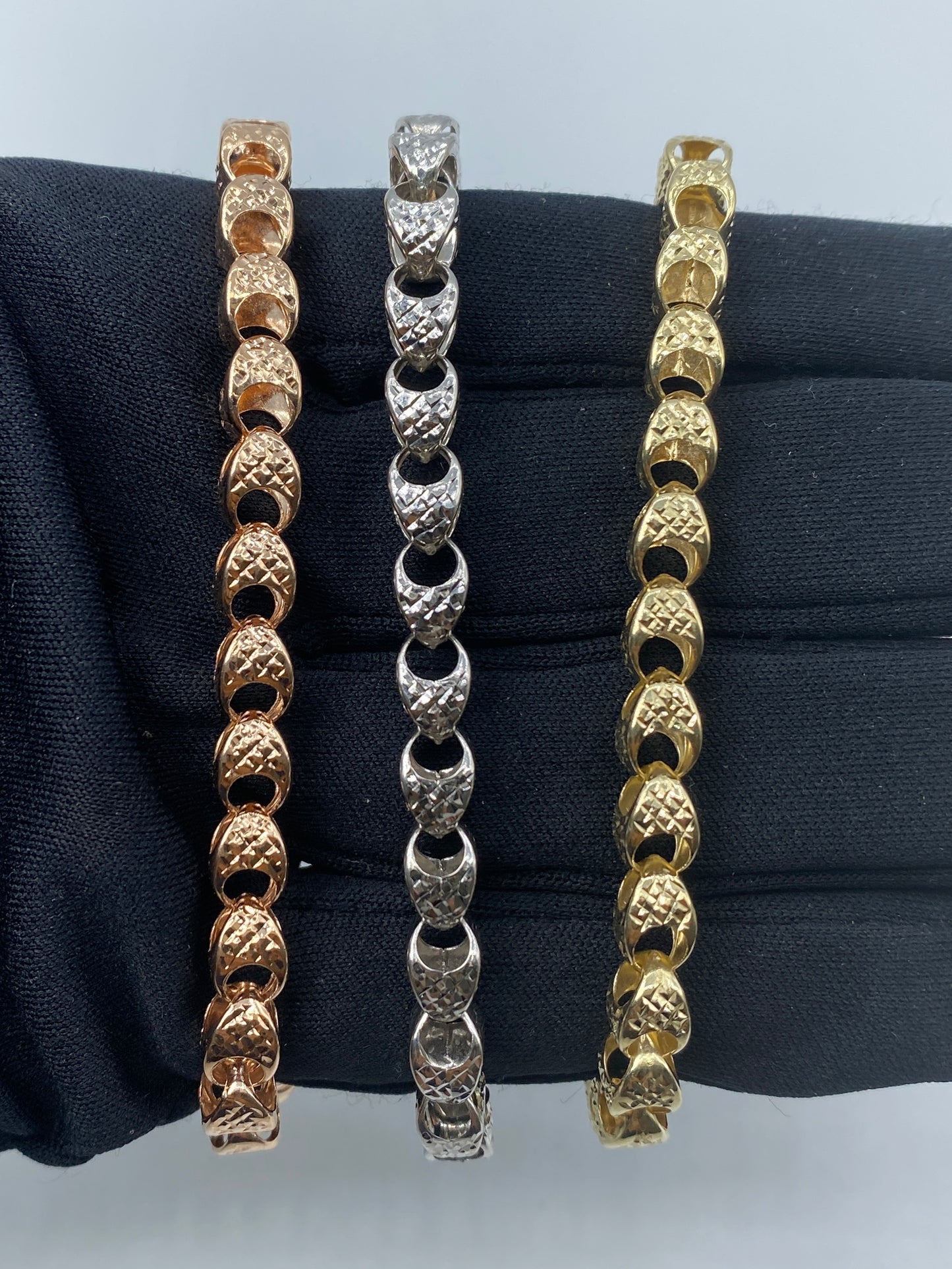 14K 6MM Round Link Bracelet 7.5"