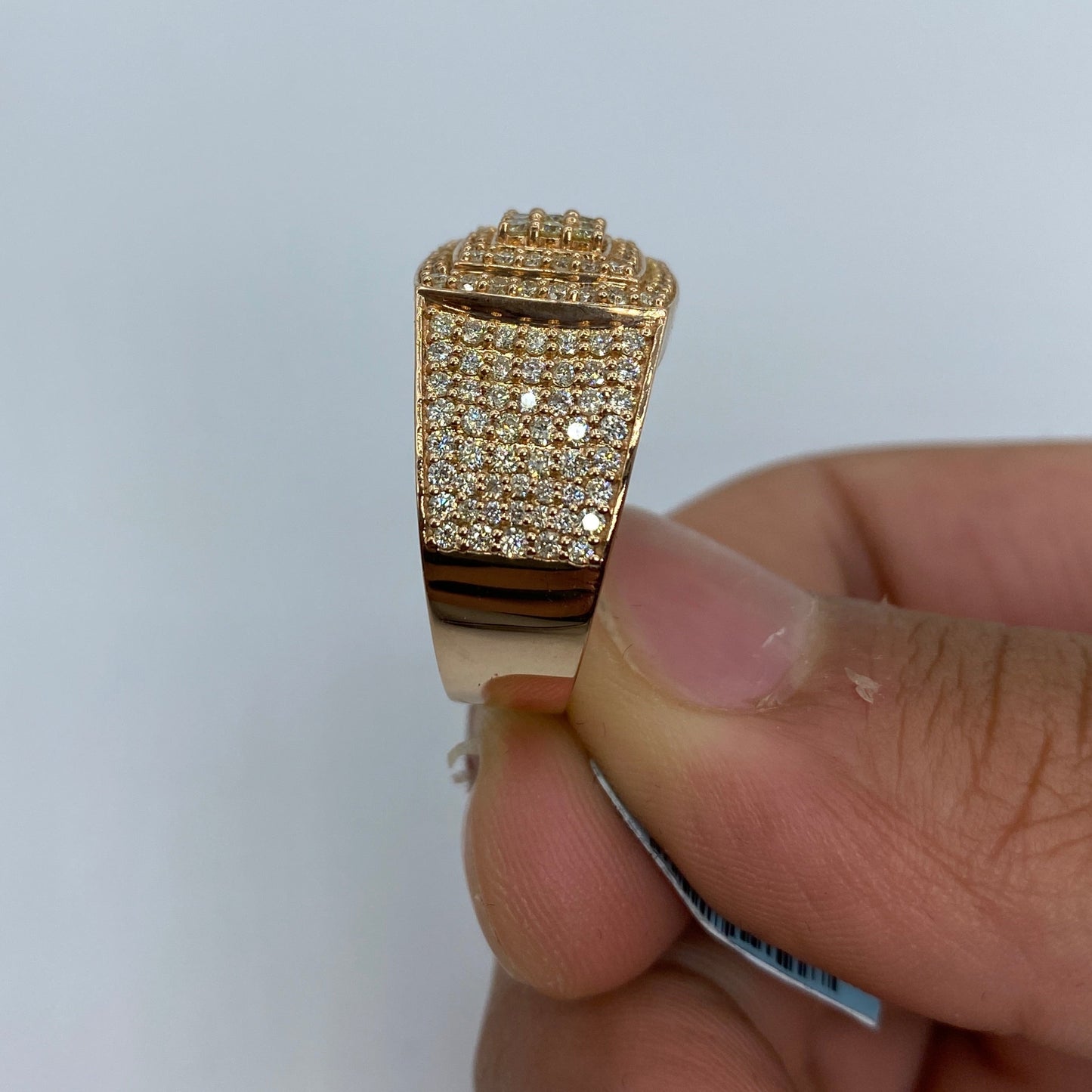 14K Rose Square Diamond Ring