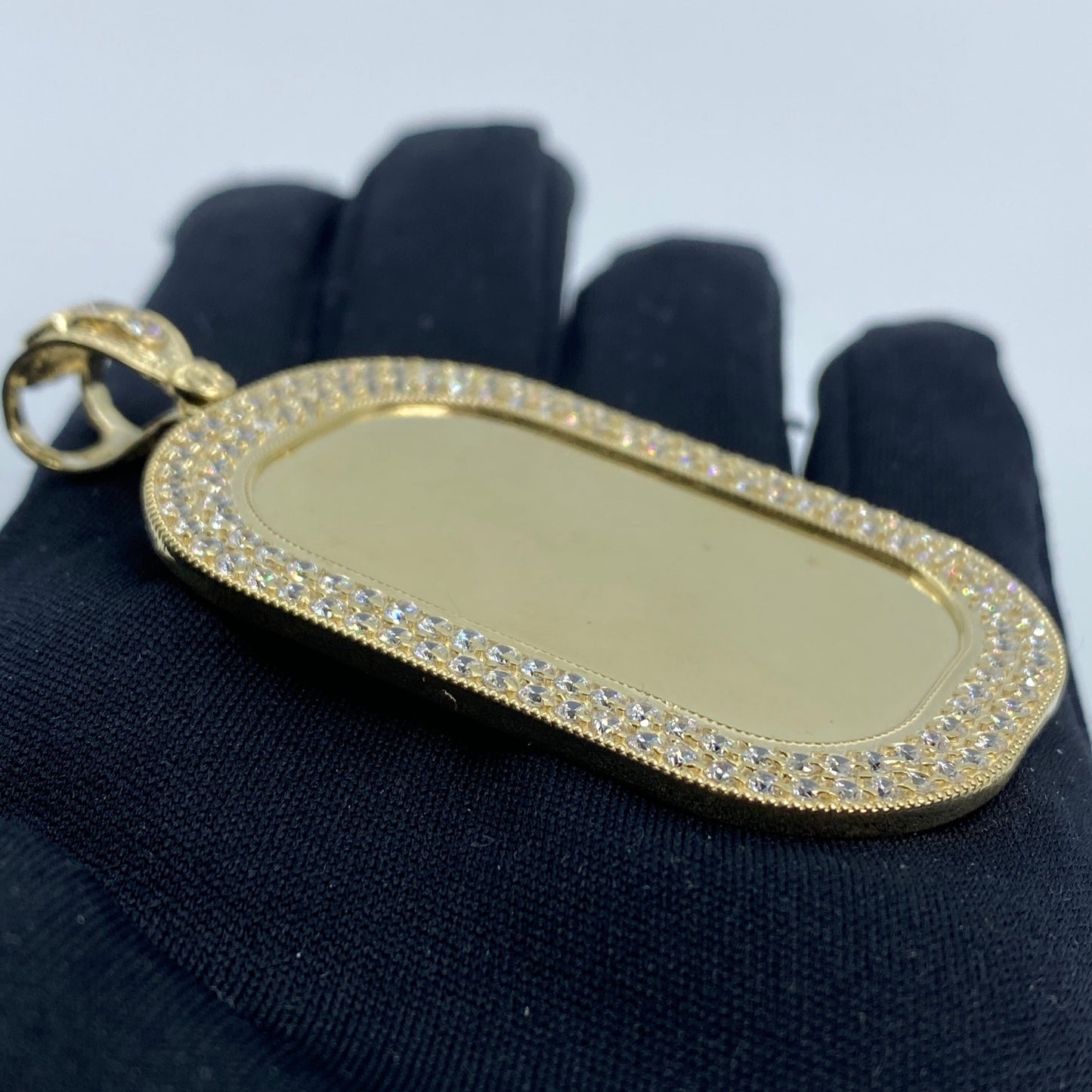 10K Rounded Rectangle Picture Photo Pendant