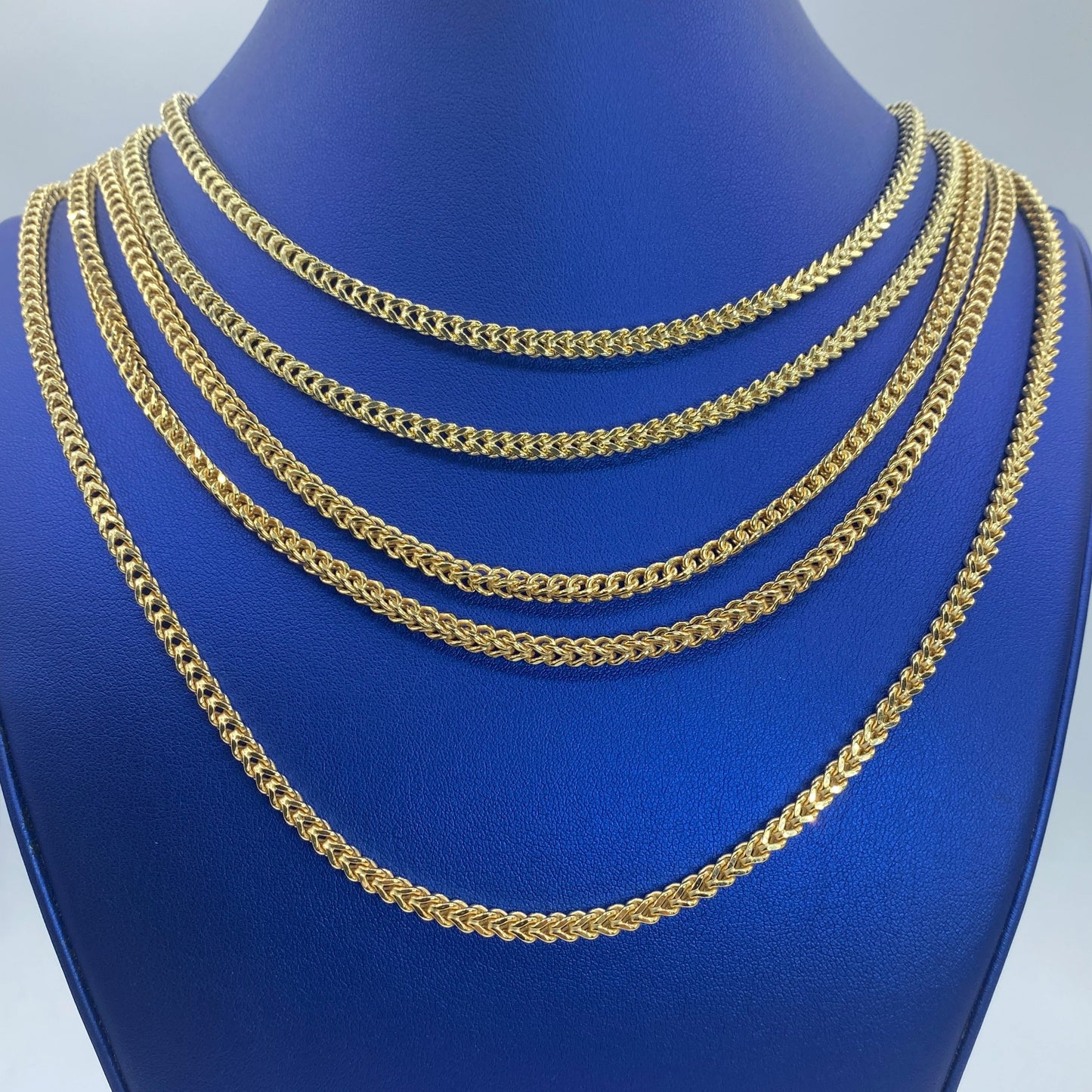 Franco Chain in Real 10K Yellow Gold Full Collection