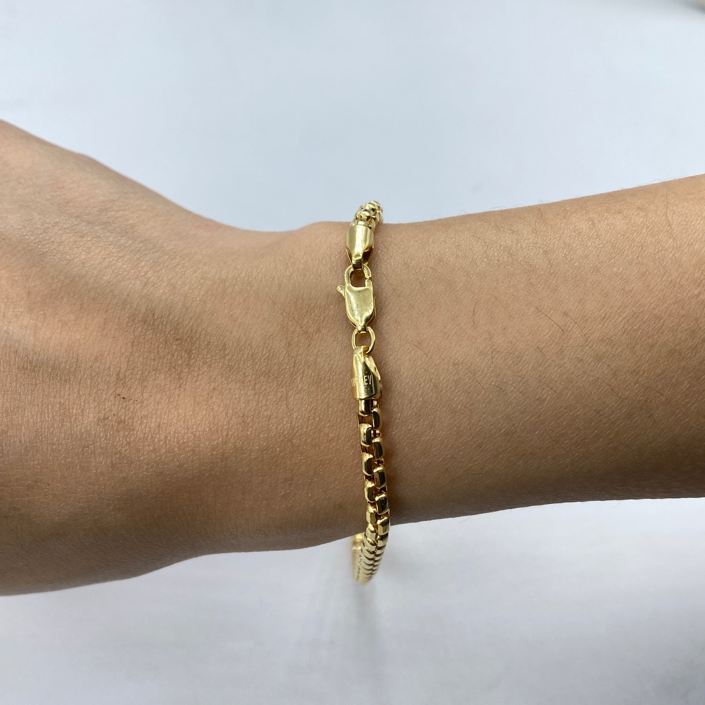 14K 3.5MM Thick Rolo Link Bracelet 8"